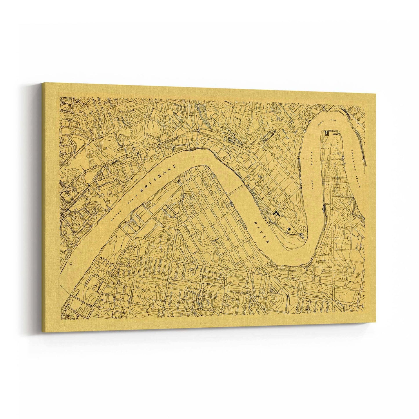 Brisbane Queensland Vintage Map Wall Art - The Affordable Art Company