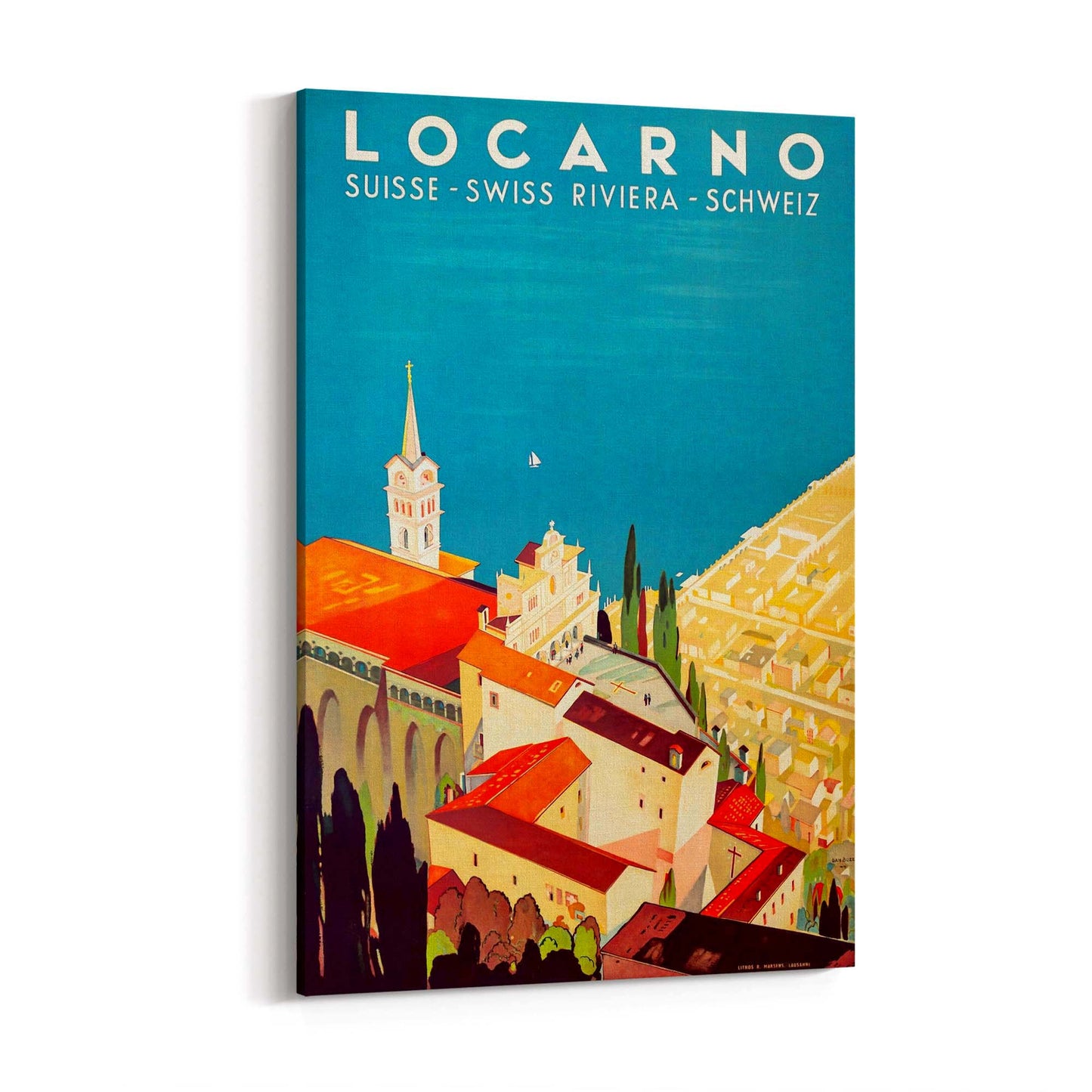 Locarno Switzerland Vintage Travel Advert Wall Art - The Affordable Art Company