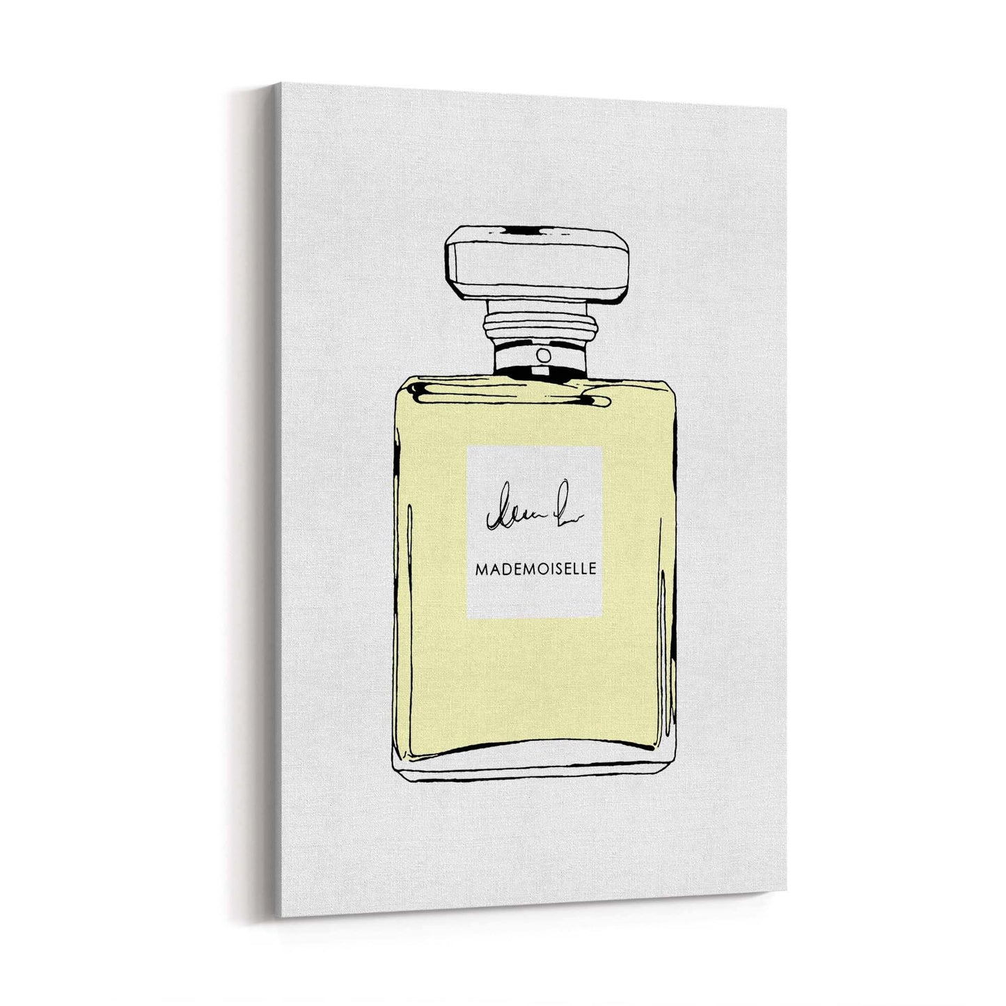 Yellow Minimal Perfume Bottle Fashion Wall Art - The Affordable Art Company