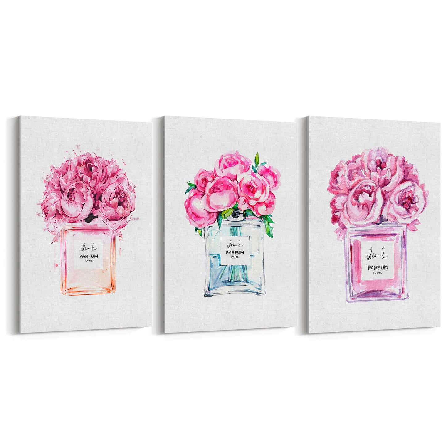 Set of Perfume Bottle Fashion Bedroom Wall Art #6 - The Affordable Art Company