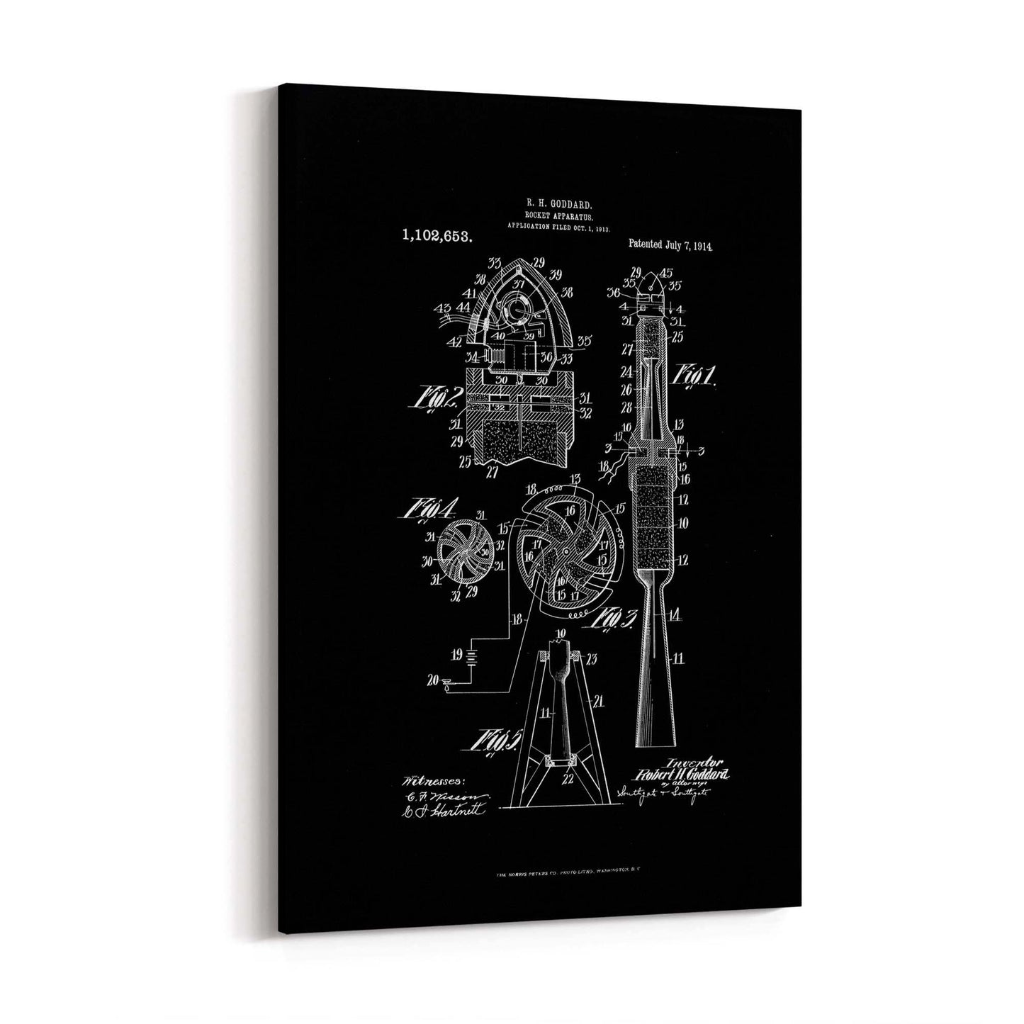 Vintage Rocket Patent Engineering Wall Art #1 - The Affordable Art Company