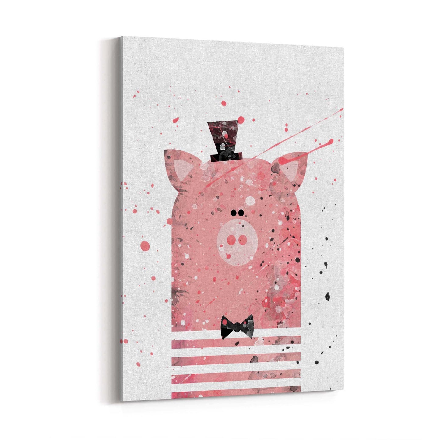 Pink Pig Nursery Cartoon Cute Animal Baby Wall Art - The Affordable Art Company