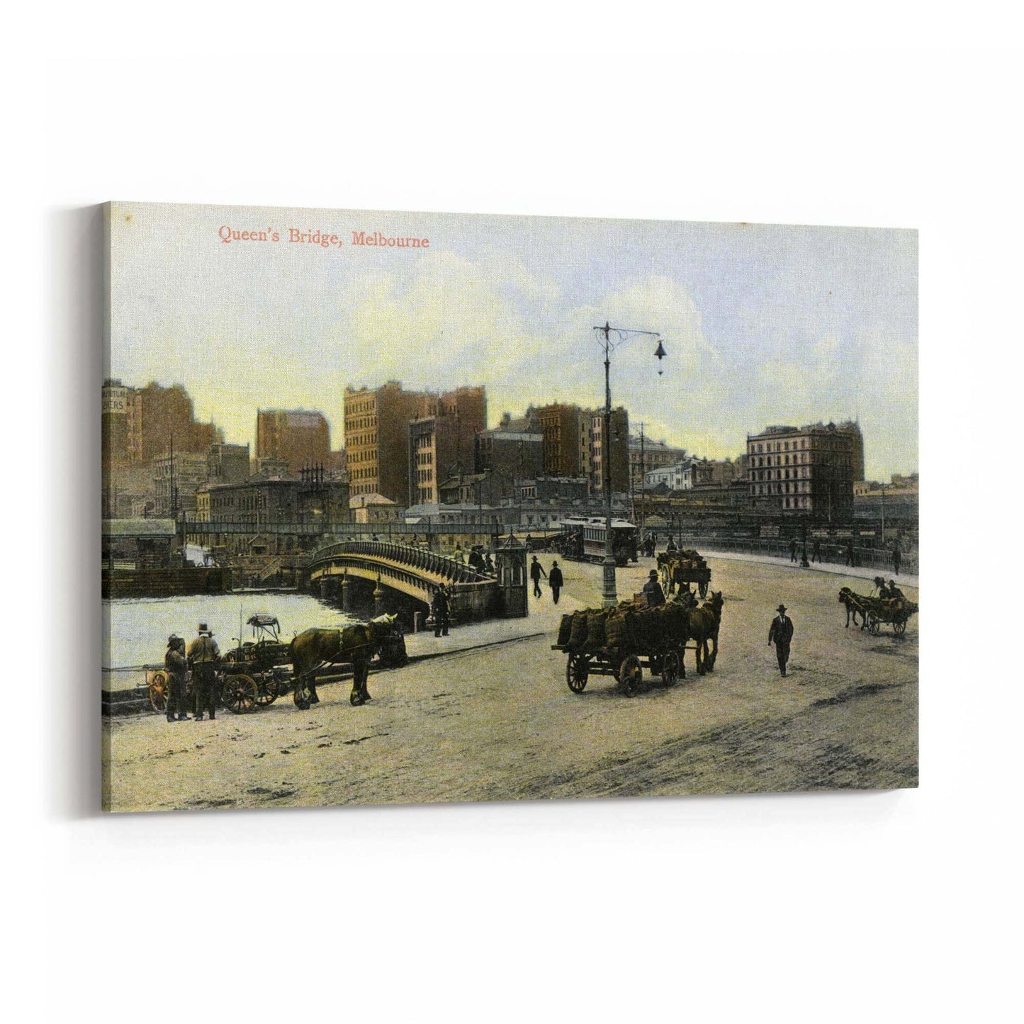 Queens Bridge Melbourne Vintage Photograph Art - The Affordable Art Company