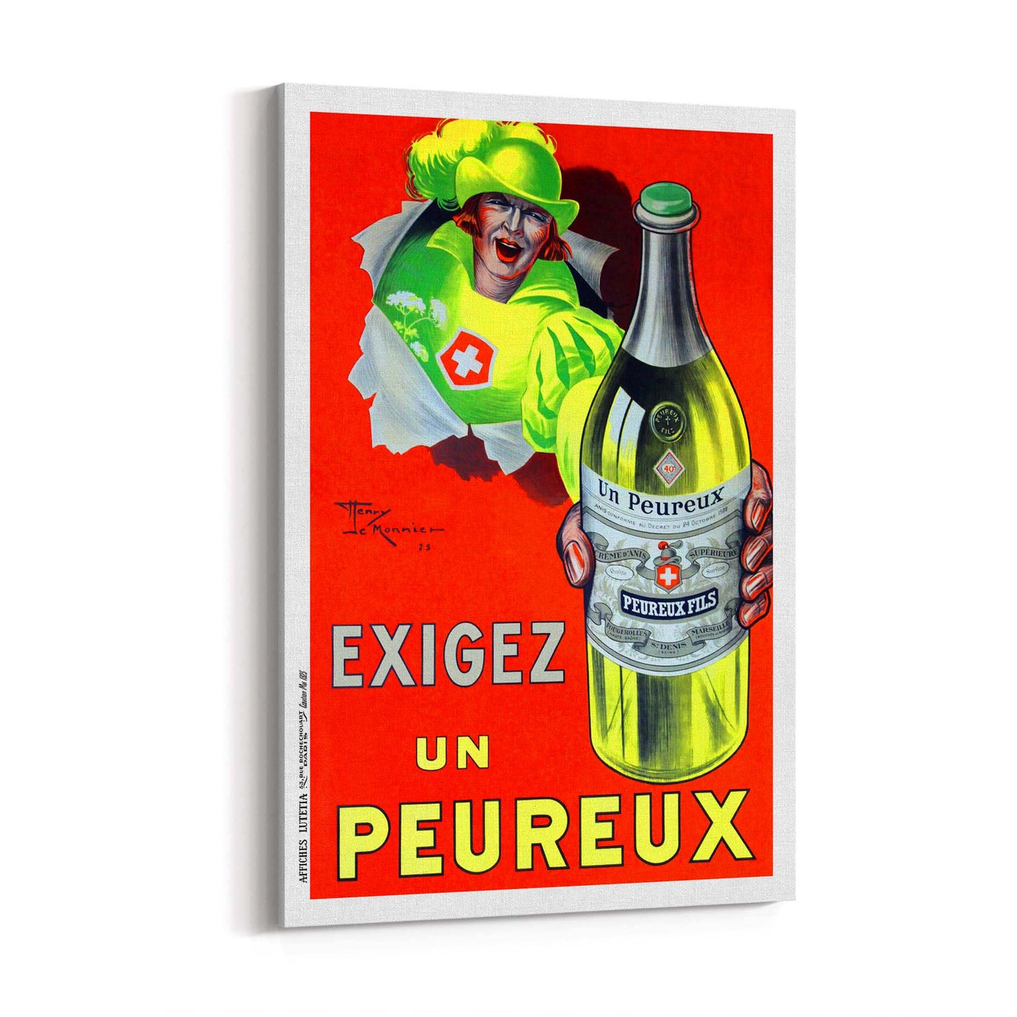 Exigez Un Peureux Vintage Drinks Advert Wall Art - The Affordable Art Company