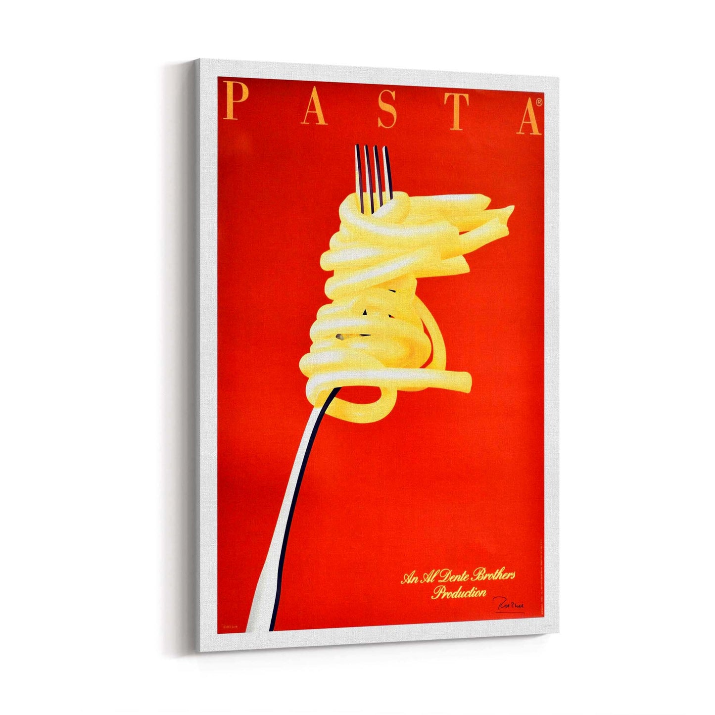 Red Italian Pasta Vintage Advert Restaurant Wall Art - The Affordable Art Company