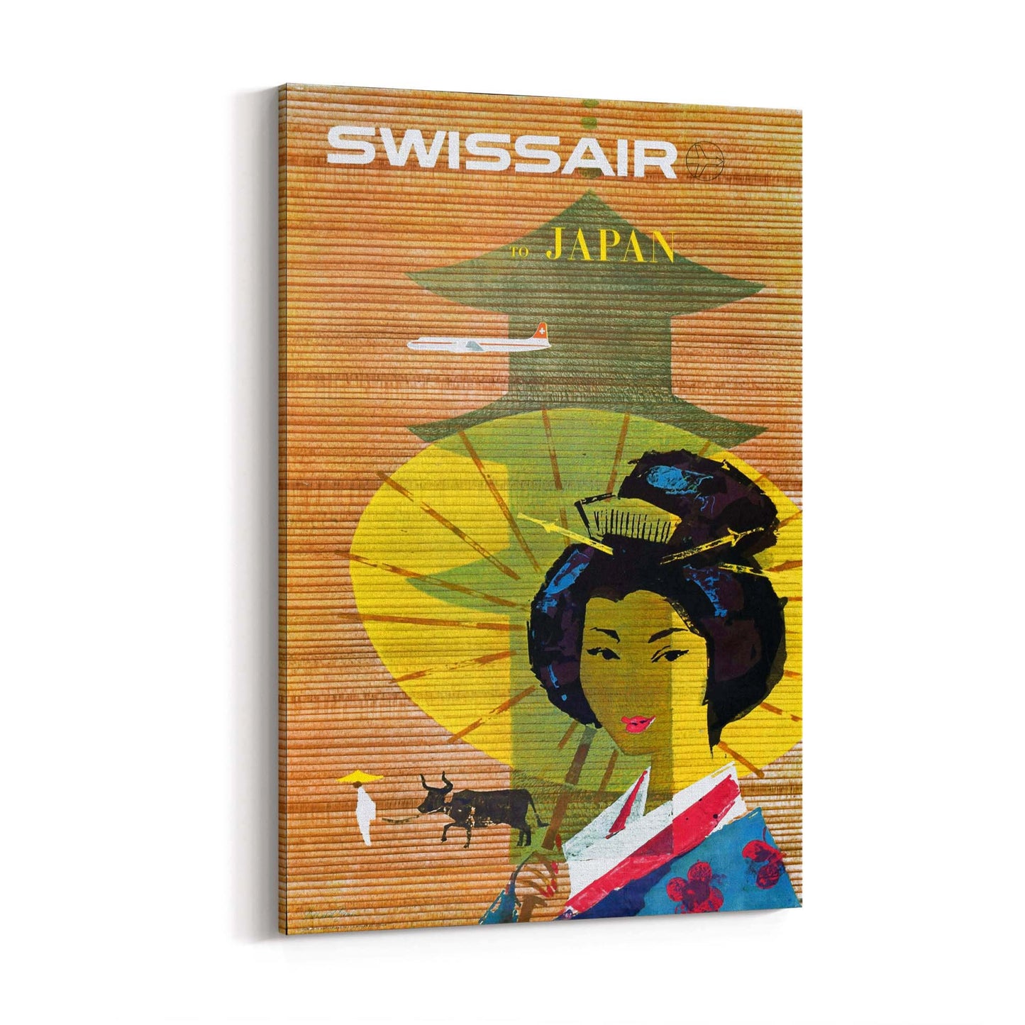 Swissair to Japan Vintage Travel Advert Wall Art - The Affordable Art Company