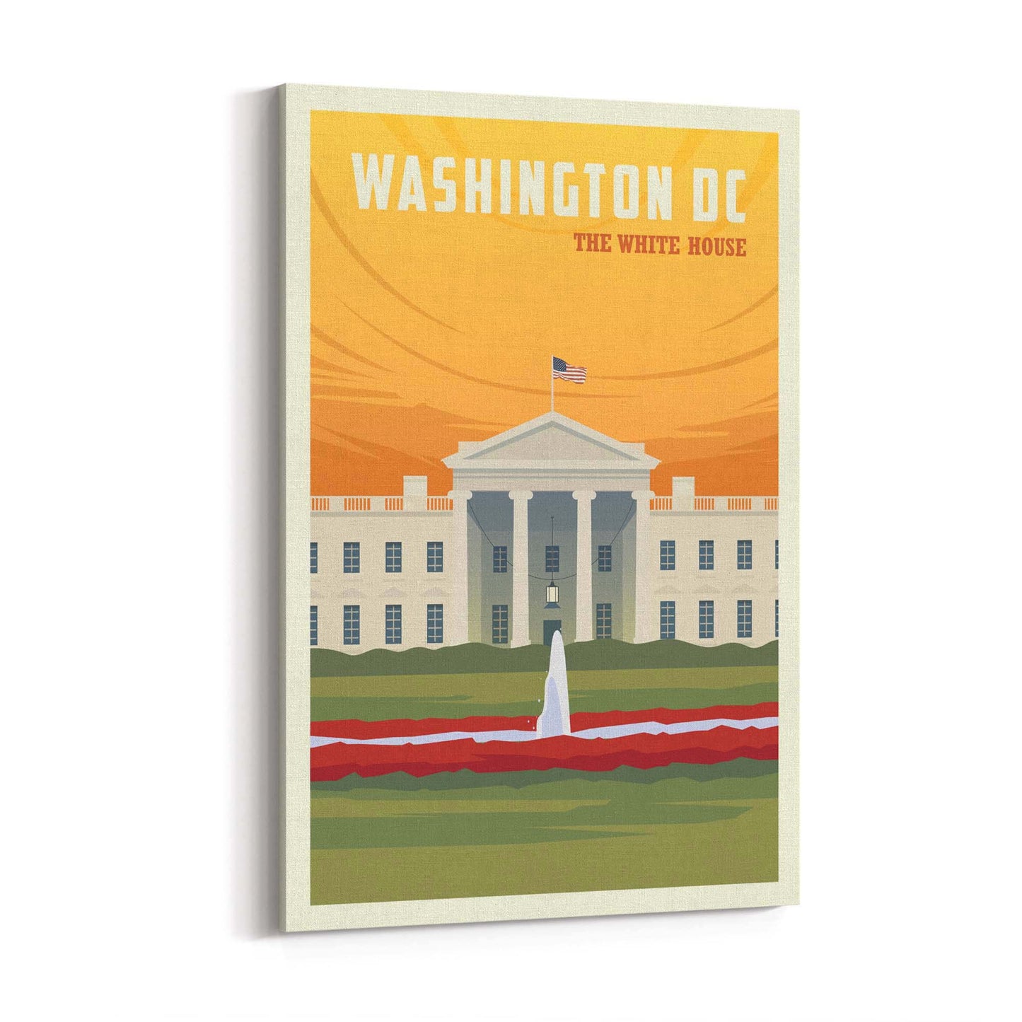 Retro Washington DC USA Vintage Travel Wall Art - The Affordable Art Company