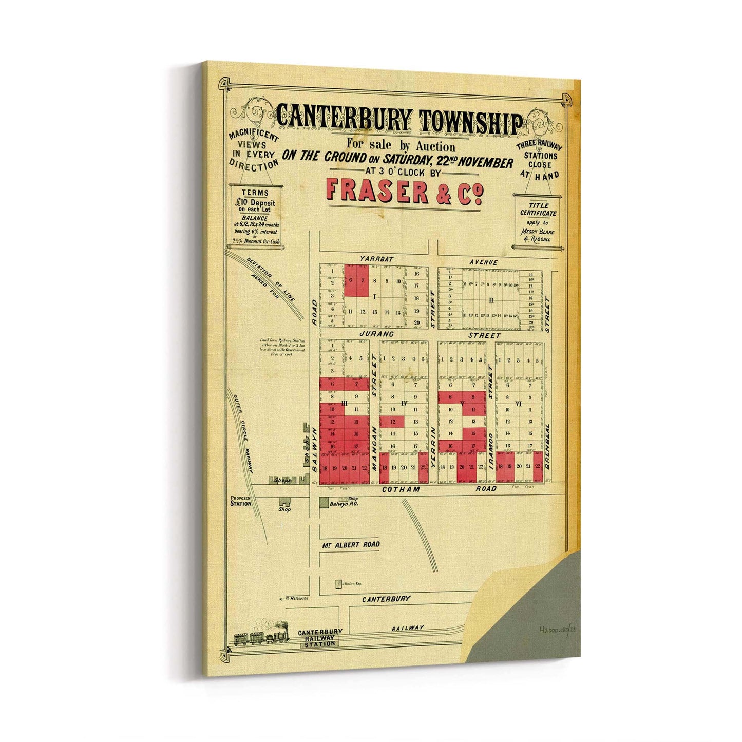 Canterbury Melborune Vintage Real Estate Advert Art #1 - The Affordable Art Company