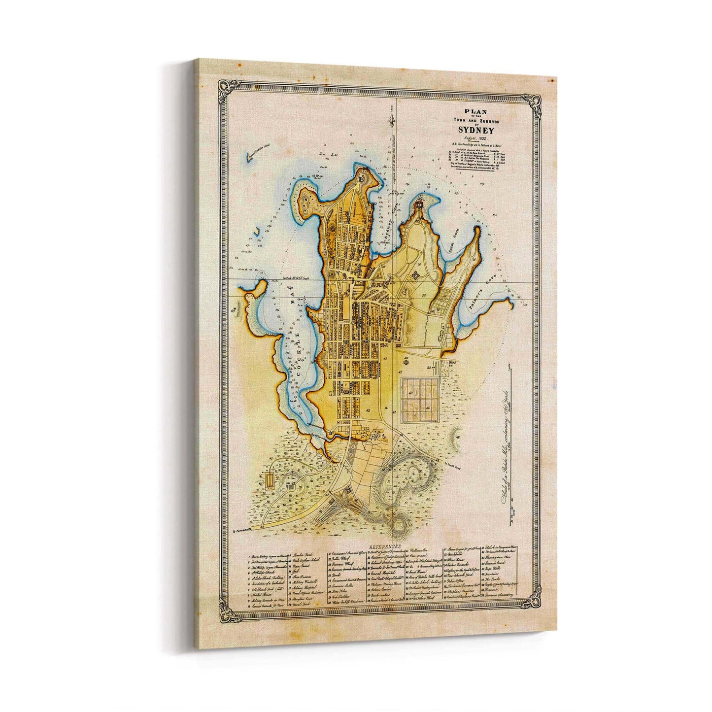 Sydney Vintage Map Australian Old Wall Art #4 - The Affordable Art Company