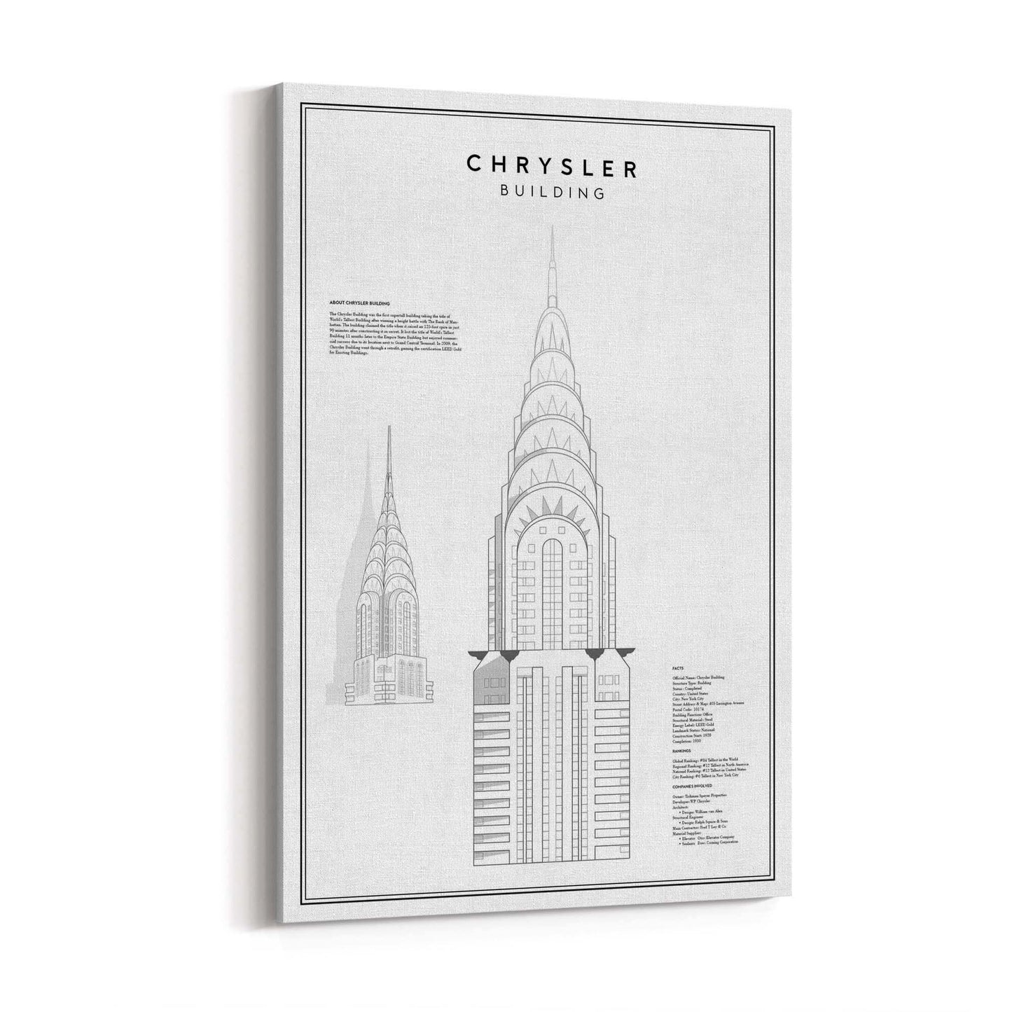 Chrysler Building Minimal New York Wall Art - The Affordable Art Company