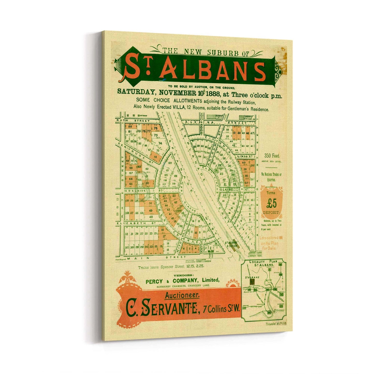 St Albans Melbourne Vintage Real Estate Advert Art #1 - The Affordable Art Company