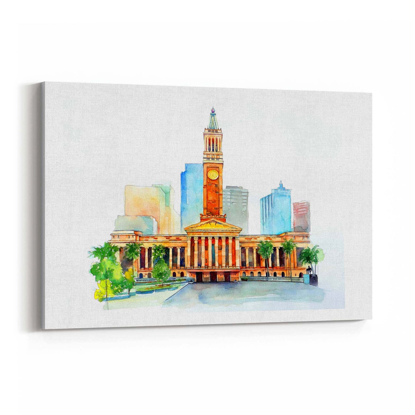 Brisbane City Queensland Hall Painting Wall Art - The Affordable Art Company