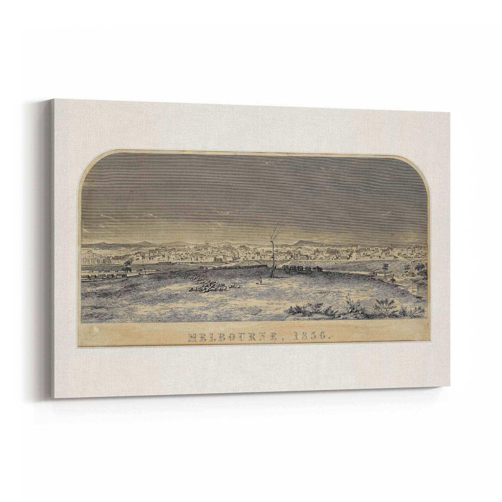 Melbourne Town (1856) Vintage Victoria Wall Art - The Affordable Art Company