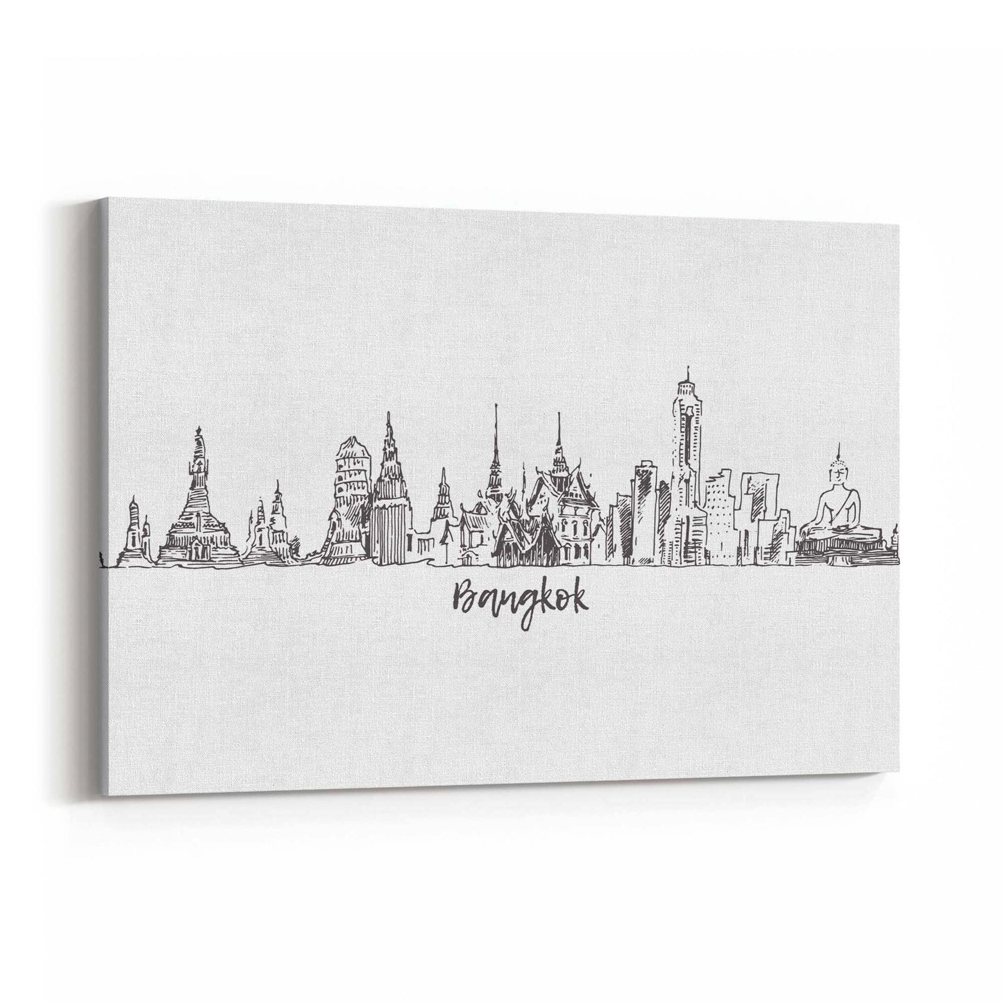 Bangkok Thailand Drawing Minimal Travel Wall Art - The Affordable Art Company