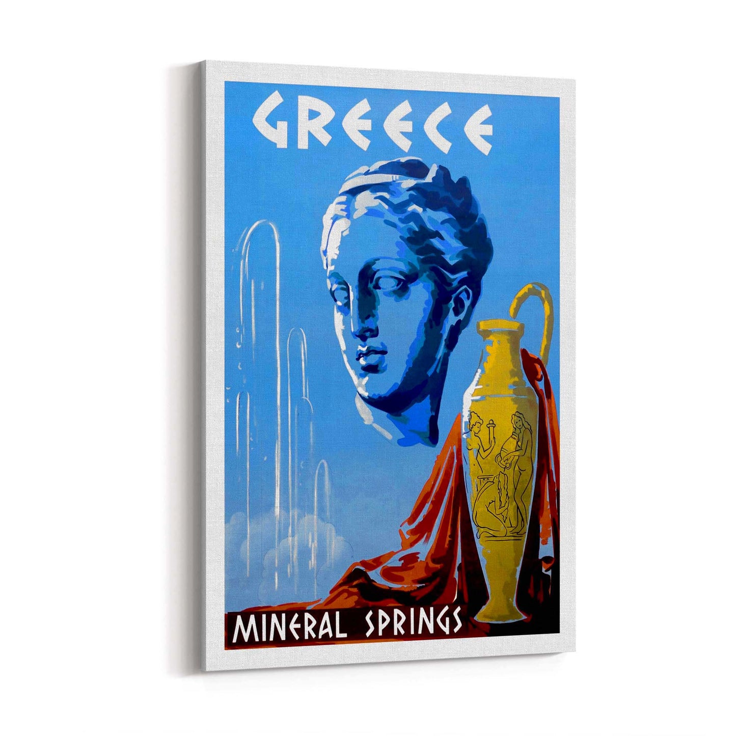 Mineral Springs Greece Vintage Travel Advert Wall Art - The Affordable Art Company