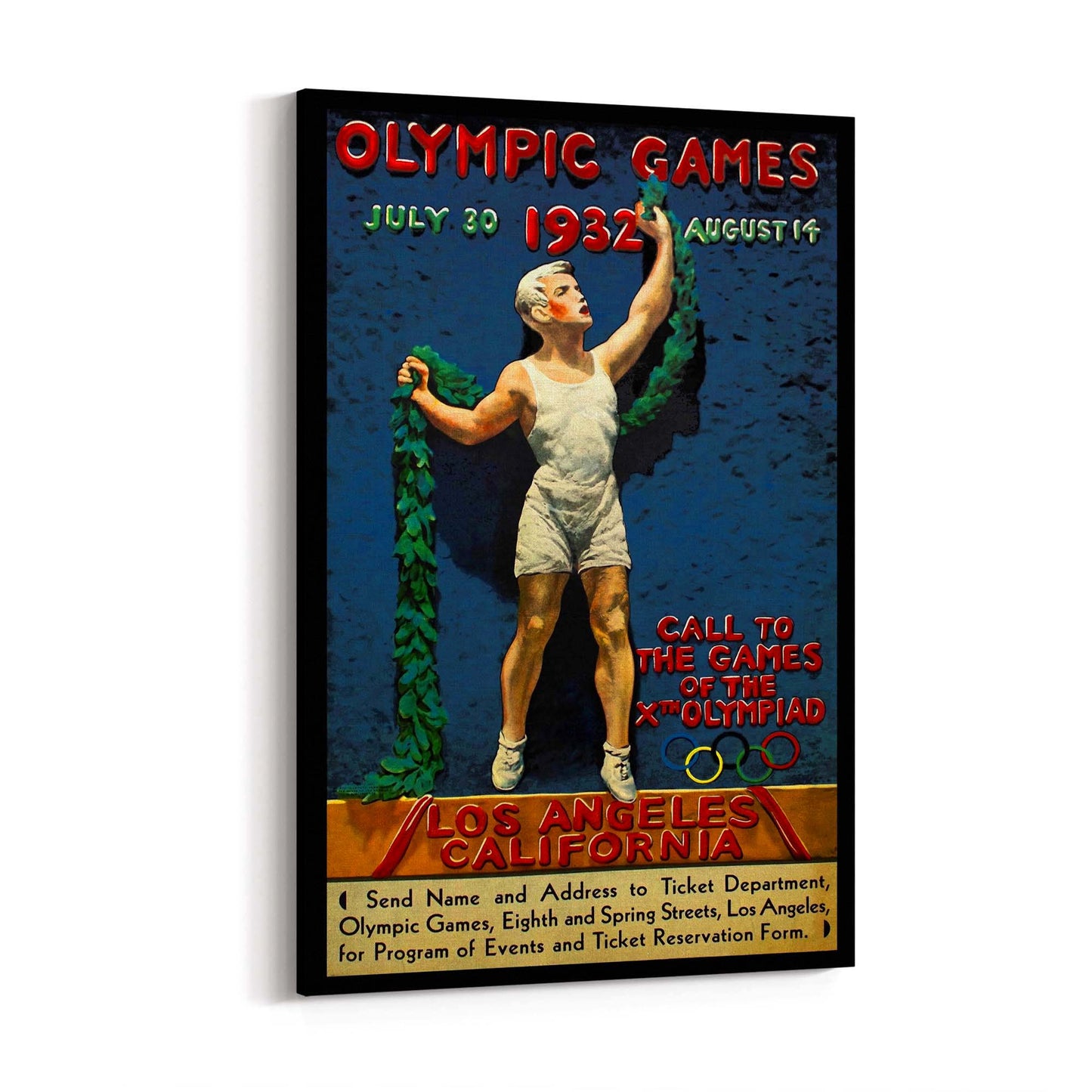 1936 Los Angeles Olympics Vintage Sports Advert Wall Art - The Affordable Art Company