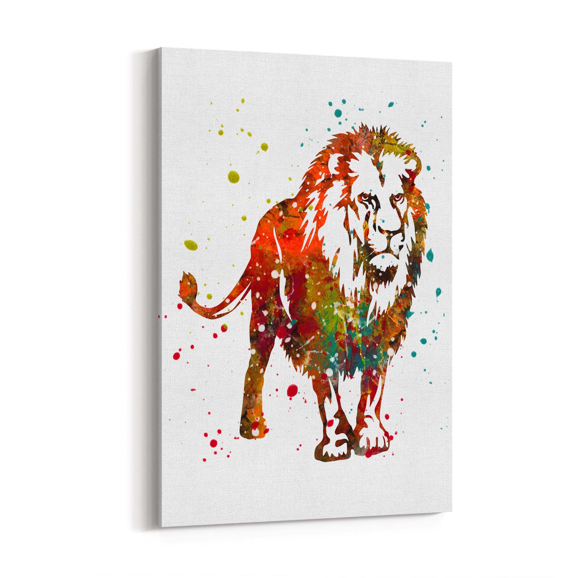 Lion Painting Safari Animal Minimal Wall Art - The Affordable Art Company