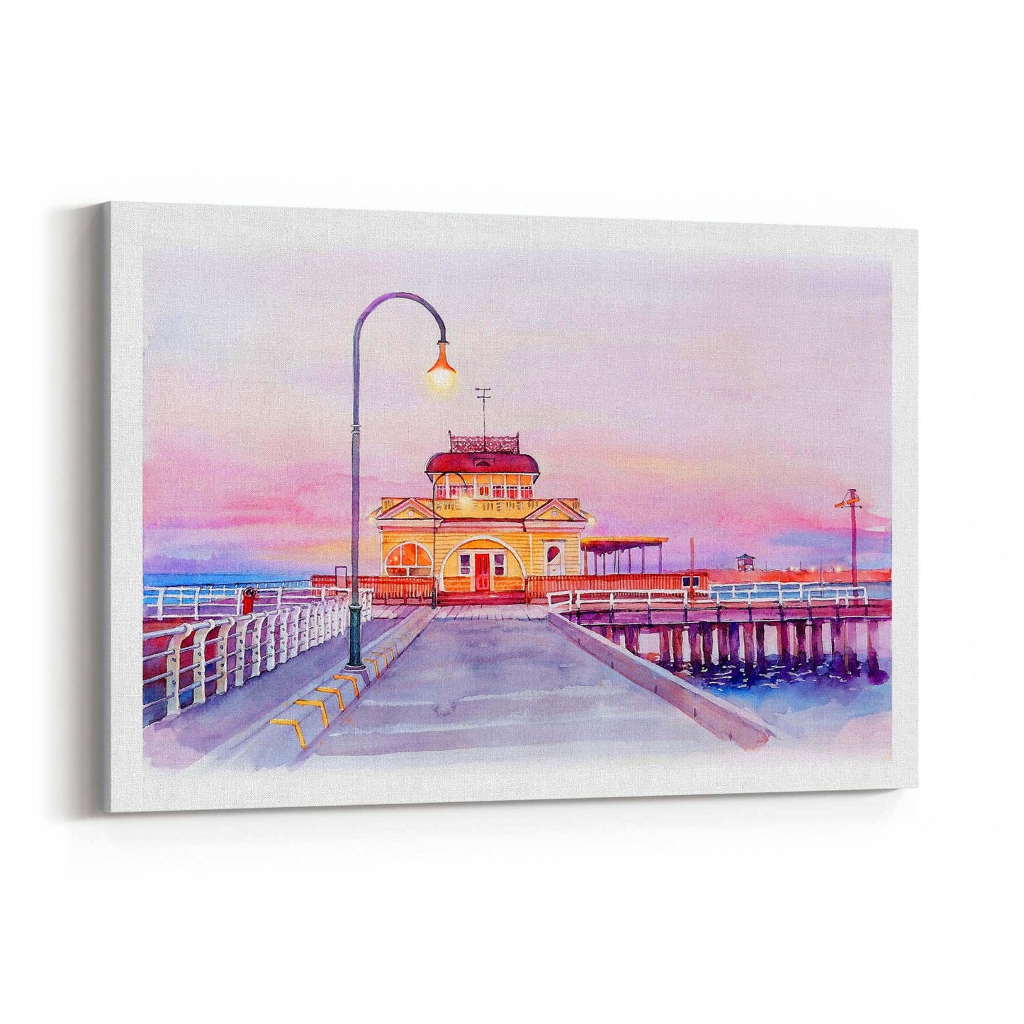 St Kilda Pier Watercolour Painting Melbourne Art - The Affordable Art Company