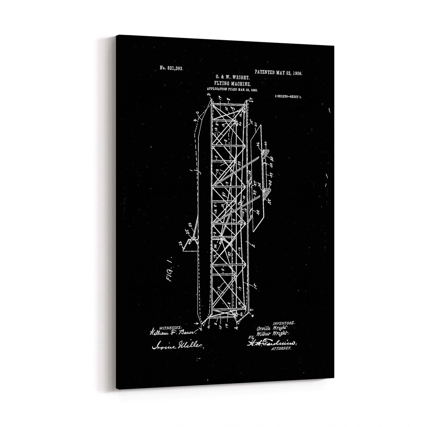 Airplane Patent Vintage Minimal Man Cave Wall Art #8 - The Affordable Art Company