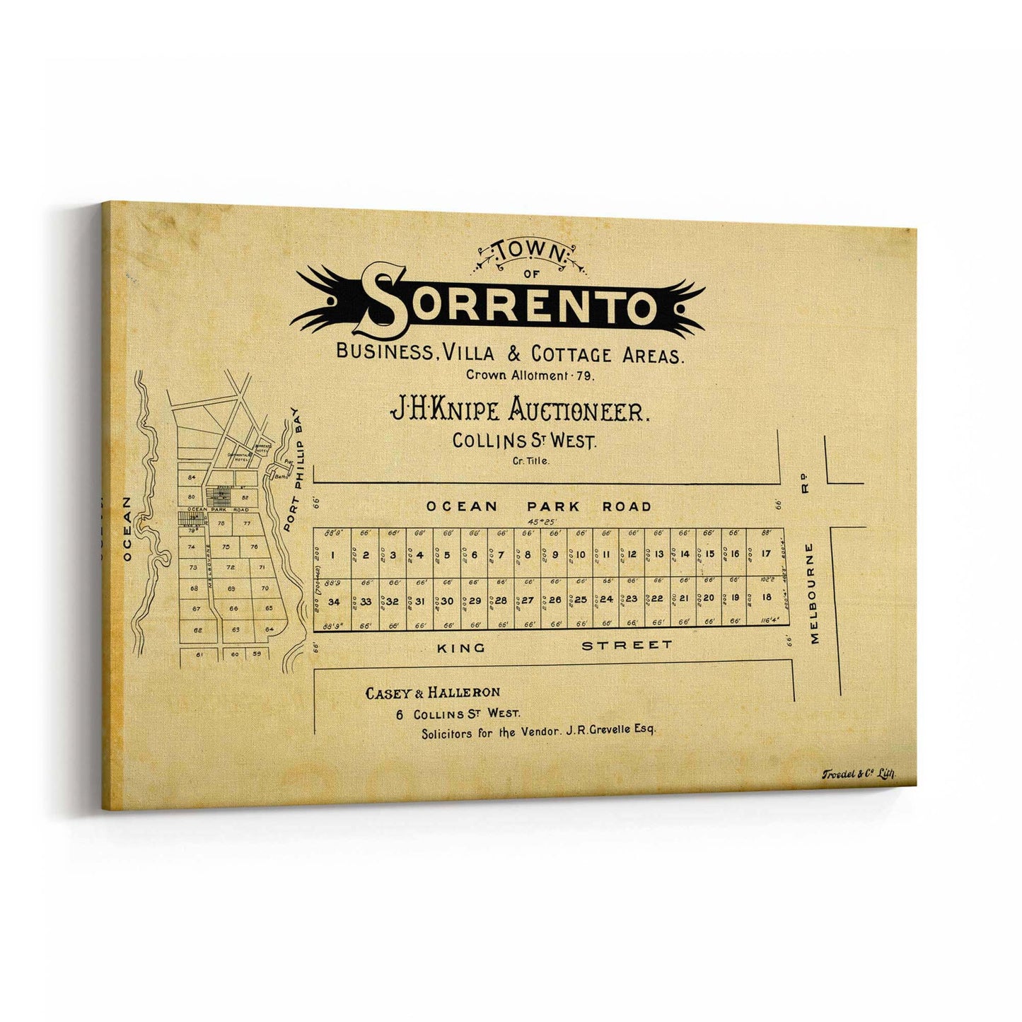 Sorrento Victoria Vintage Real Estate Advert Art #1 - The Affordable Art Company