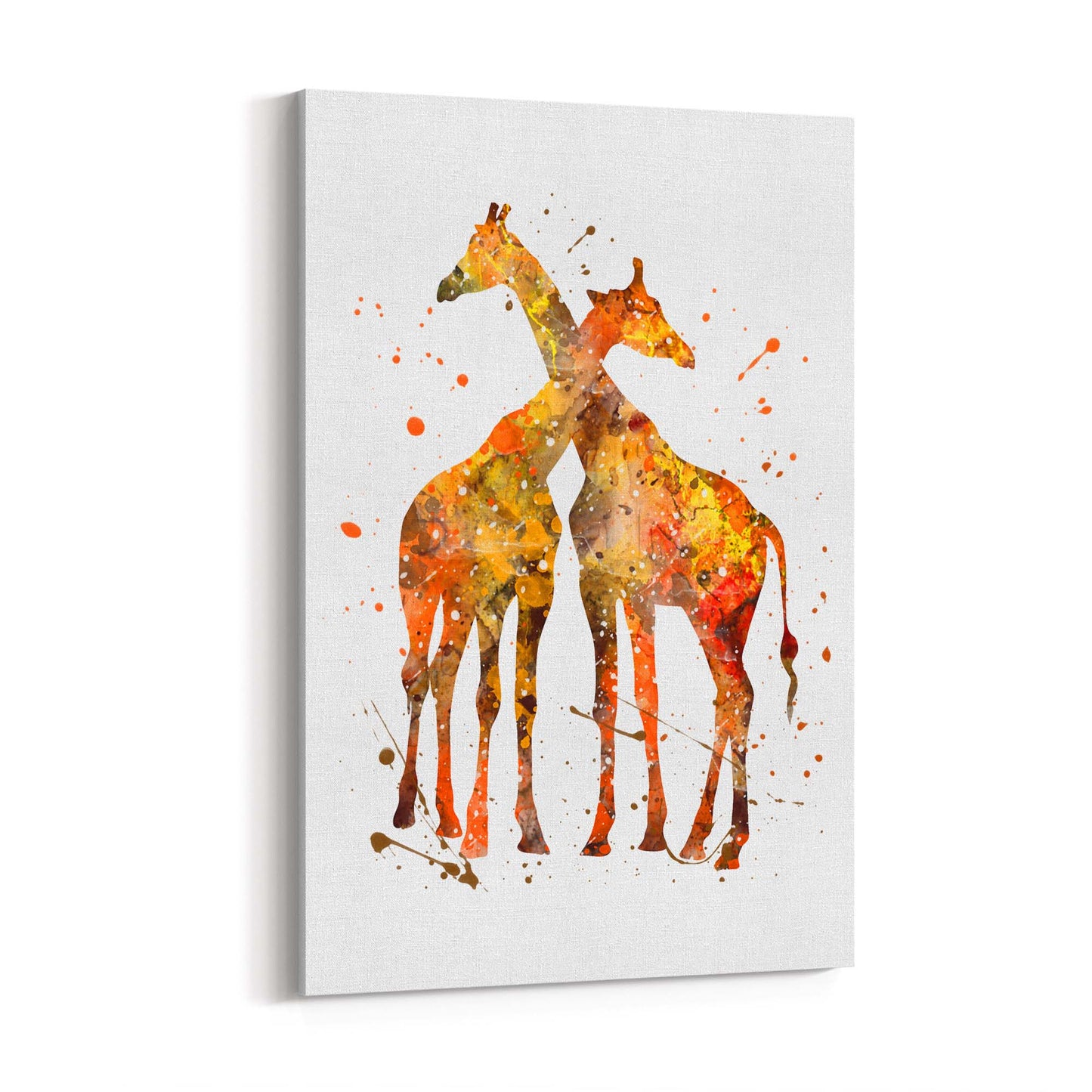 Giraffe Couple Romantic Wildlife Nursery Wall Art - The Affordable Art Company