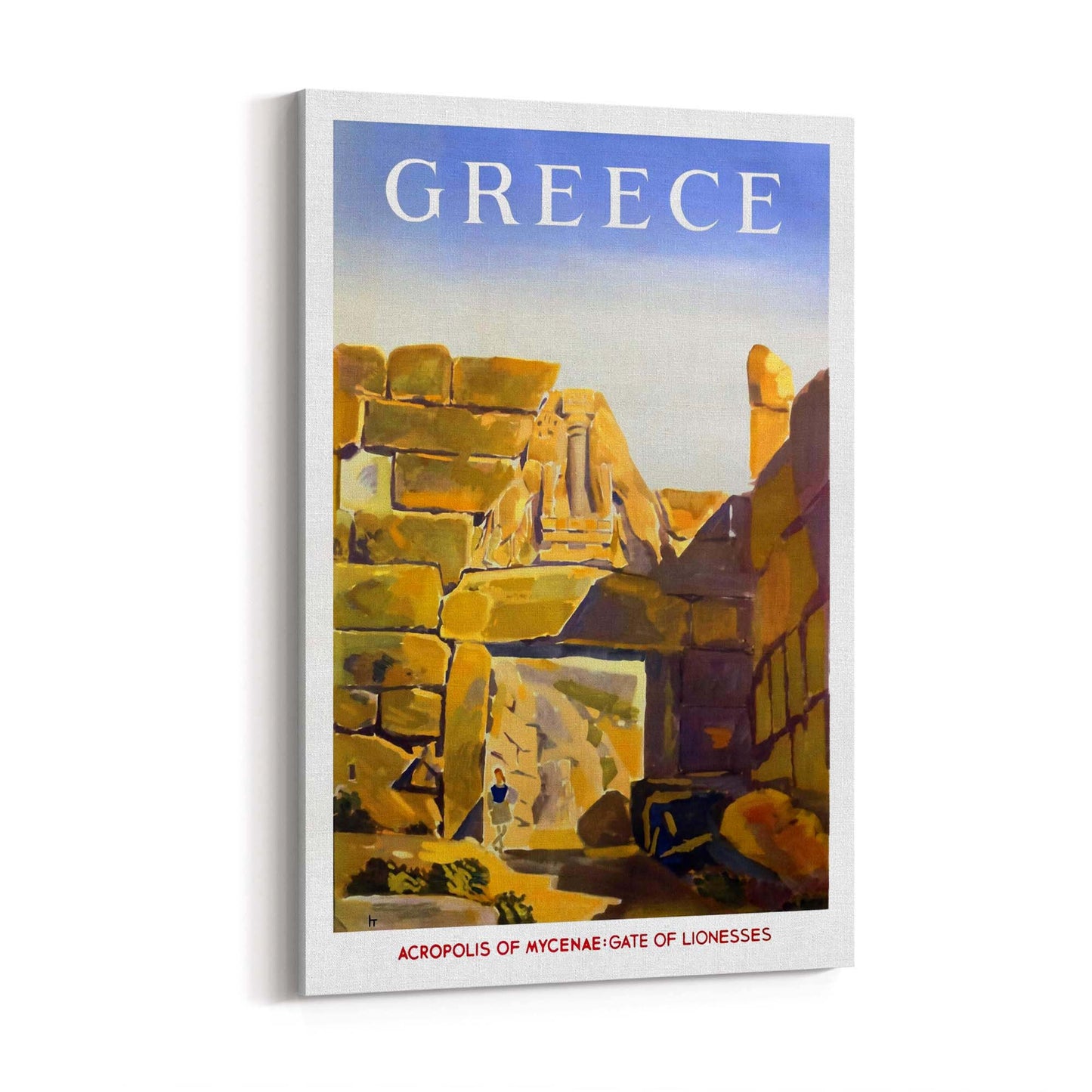 Mycenae Greece Vintage Travel Advert Wall Art - The Affordable Art Company