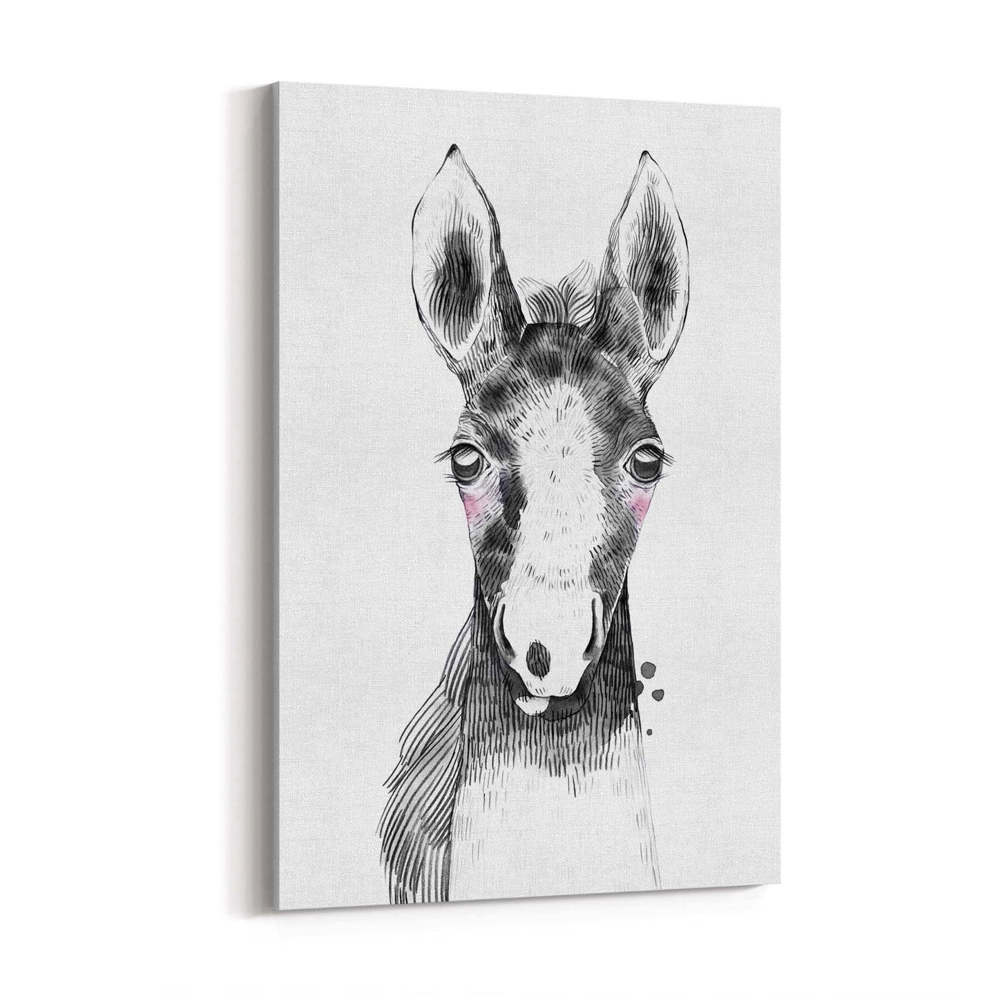 Cute Blushing Baby Horse Nursery Animal Wall Art - The Affordable Art Company