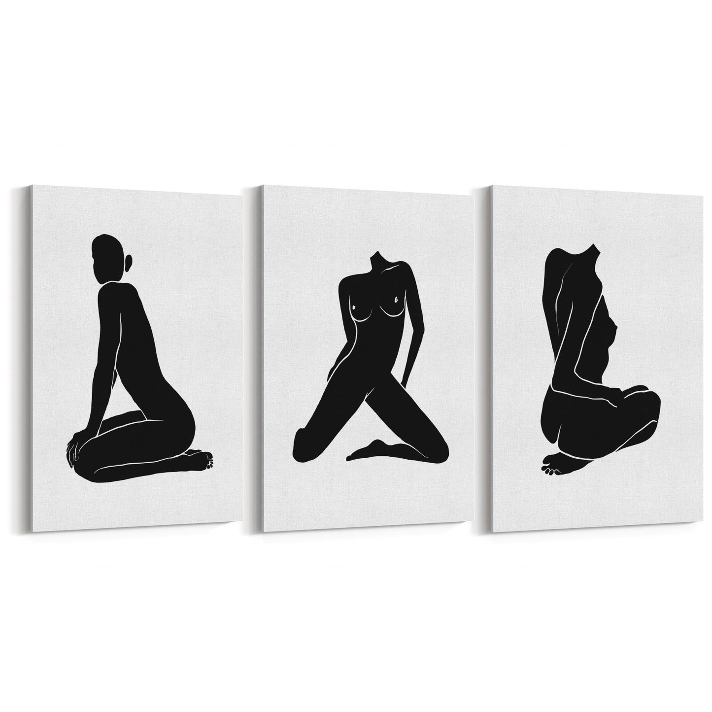 Set of Nude Body Drawing Female Minimal Wall Art #1 - The Affordable Art Company