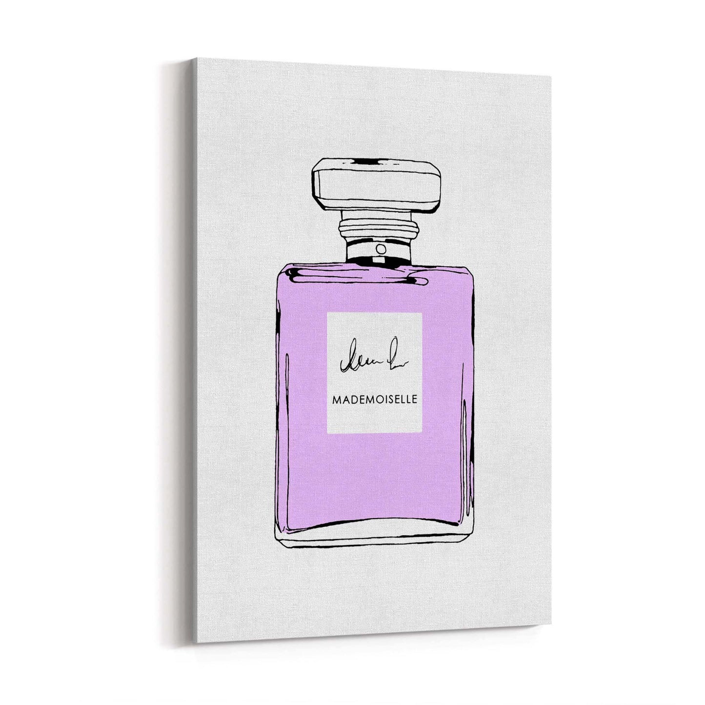 Violet Minimal Perfume Bottle Fashion Wall Art - The Affordable Art Company