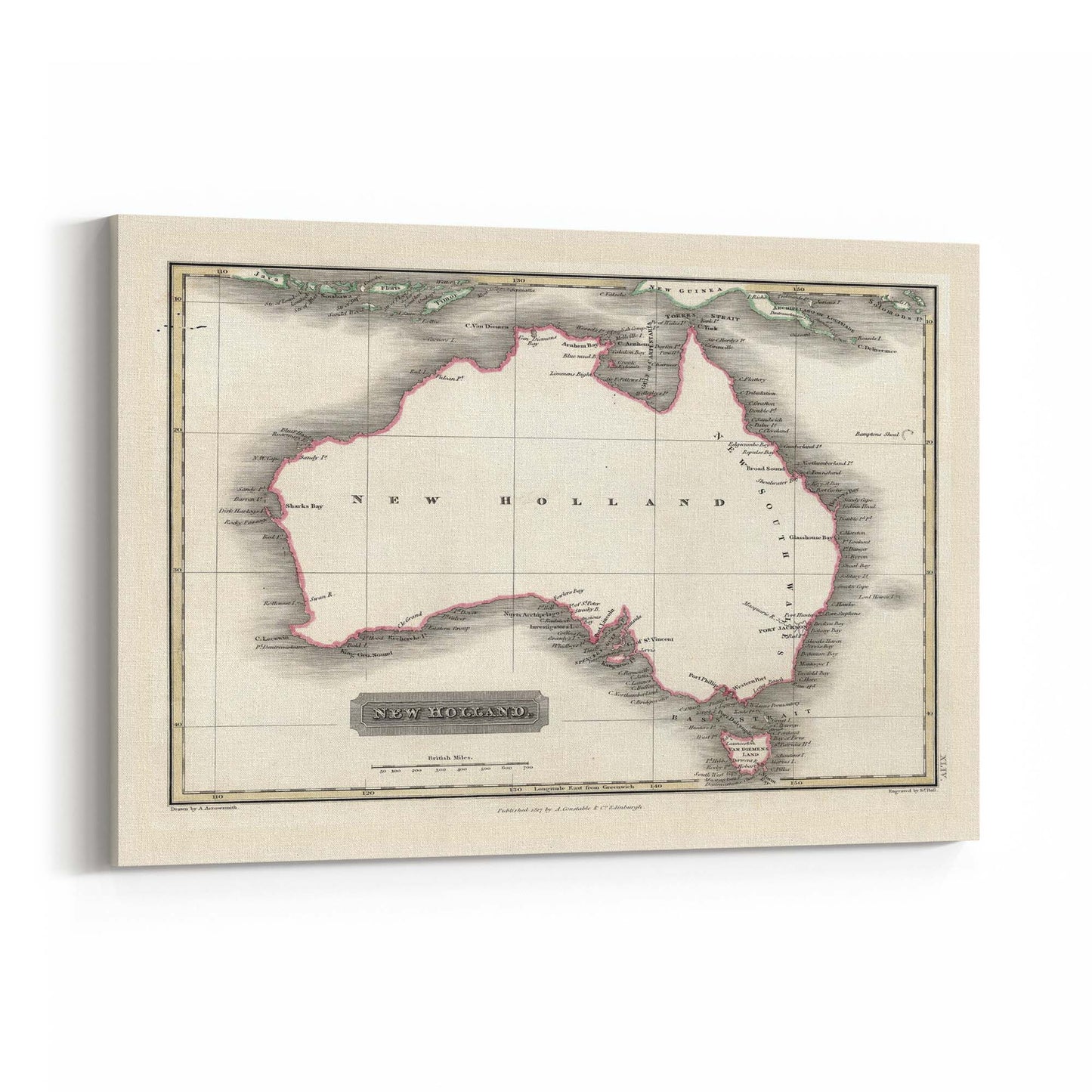 Australia Vintage Map Old Home Office Wall Art - The Affordable Art Company