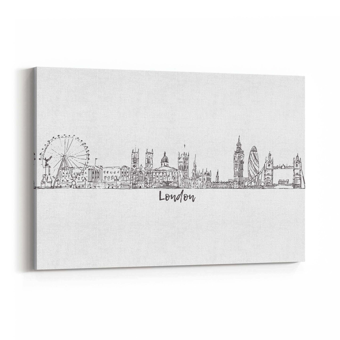 London Drawing Cityscape Travel Minimal Wall Art - The Affordable Art Company