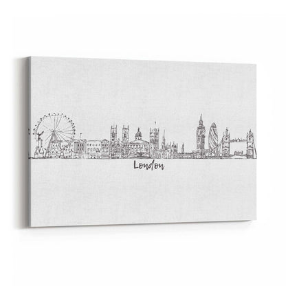 London Drawing Cityscape Travel Minimal Wall Art - The Affordable Art Company