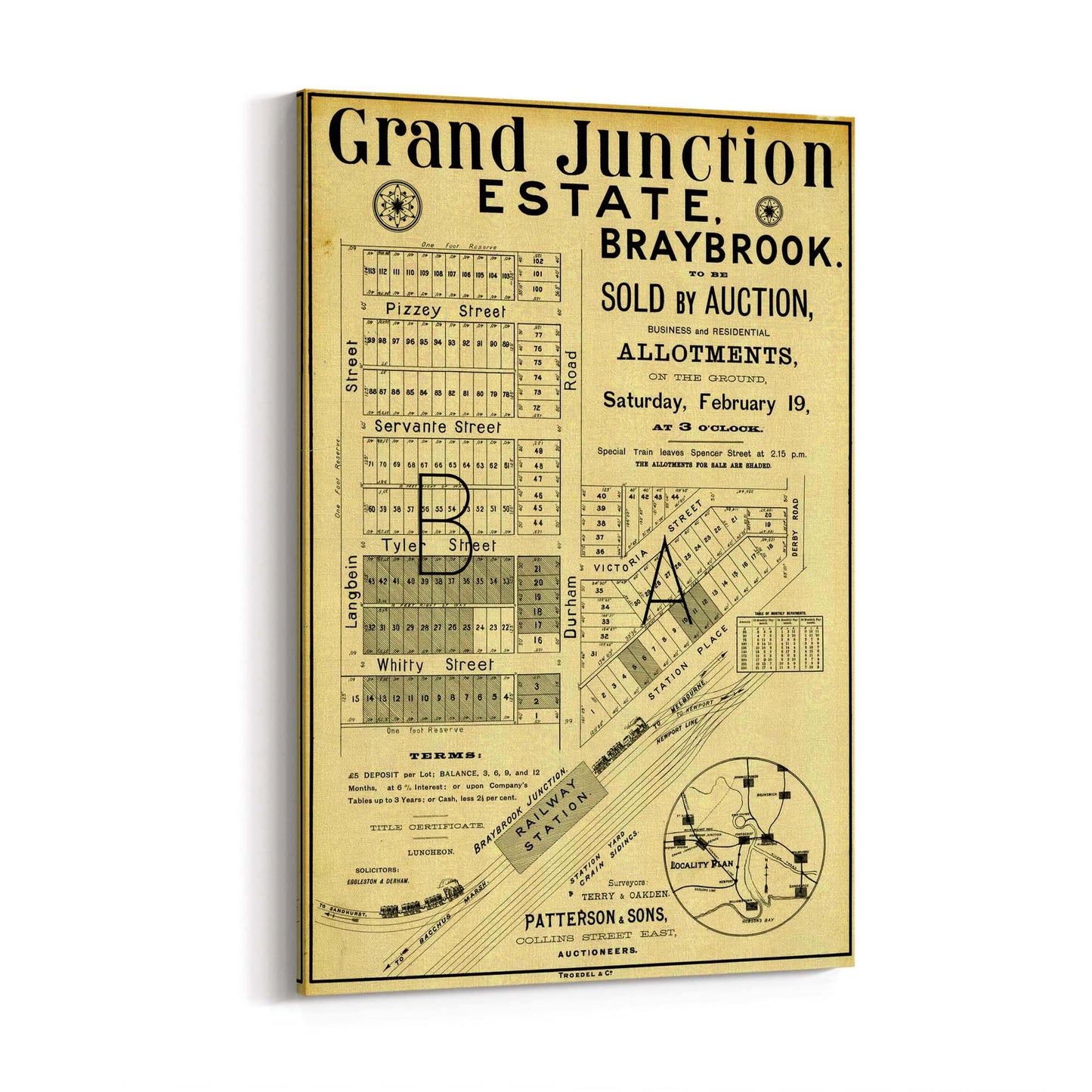Braybrook Melbourne Vintage Real Estate Advert Art - The Affordable Art Company