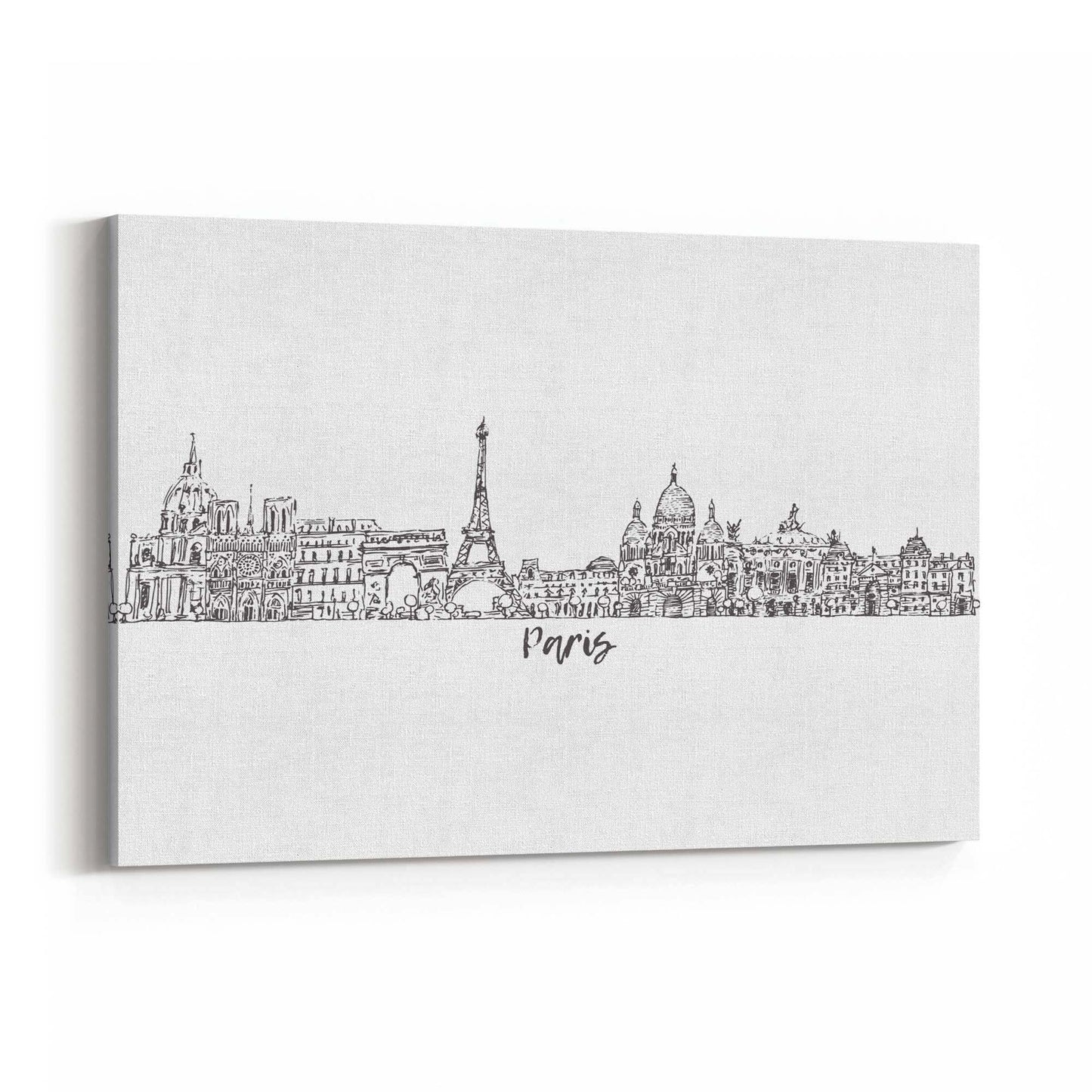 Paris Skyline Drawing Minimal Travel Wall Art - The Affordable Art Company