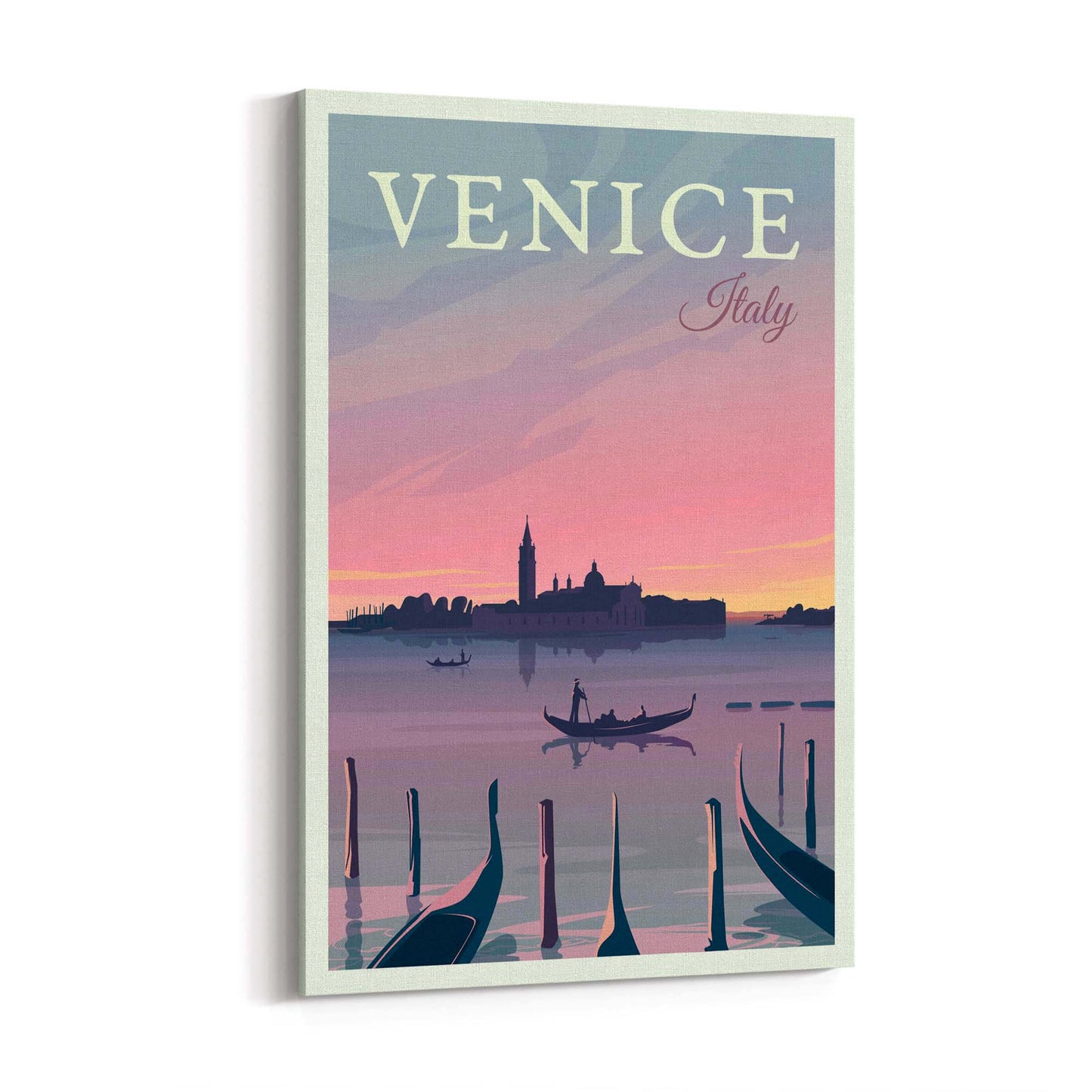 Retro Venice Italy Vintage Travel European Wall Art - The Affordable Art Company