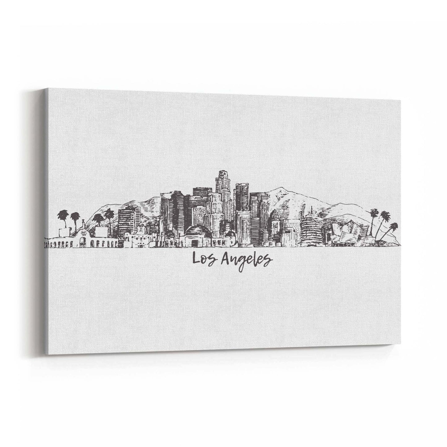 Los Angeles California Cityscape Drawing Wall Art #1 - The Affordable Art Company