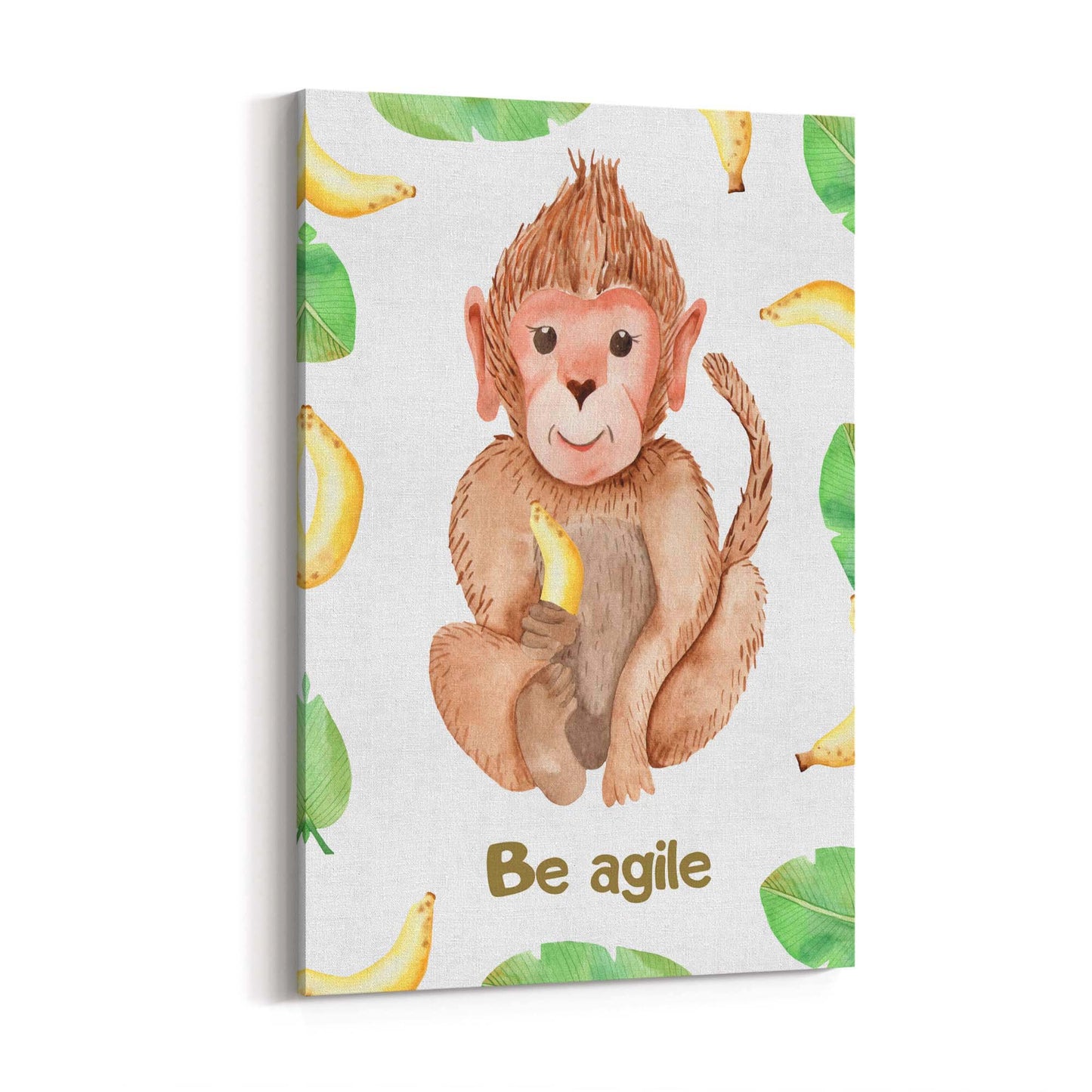 Cartoon Monkey "Be Agile" Nursery Quote Wall Art - The Affordable Art Company