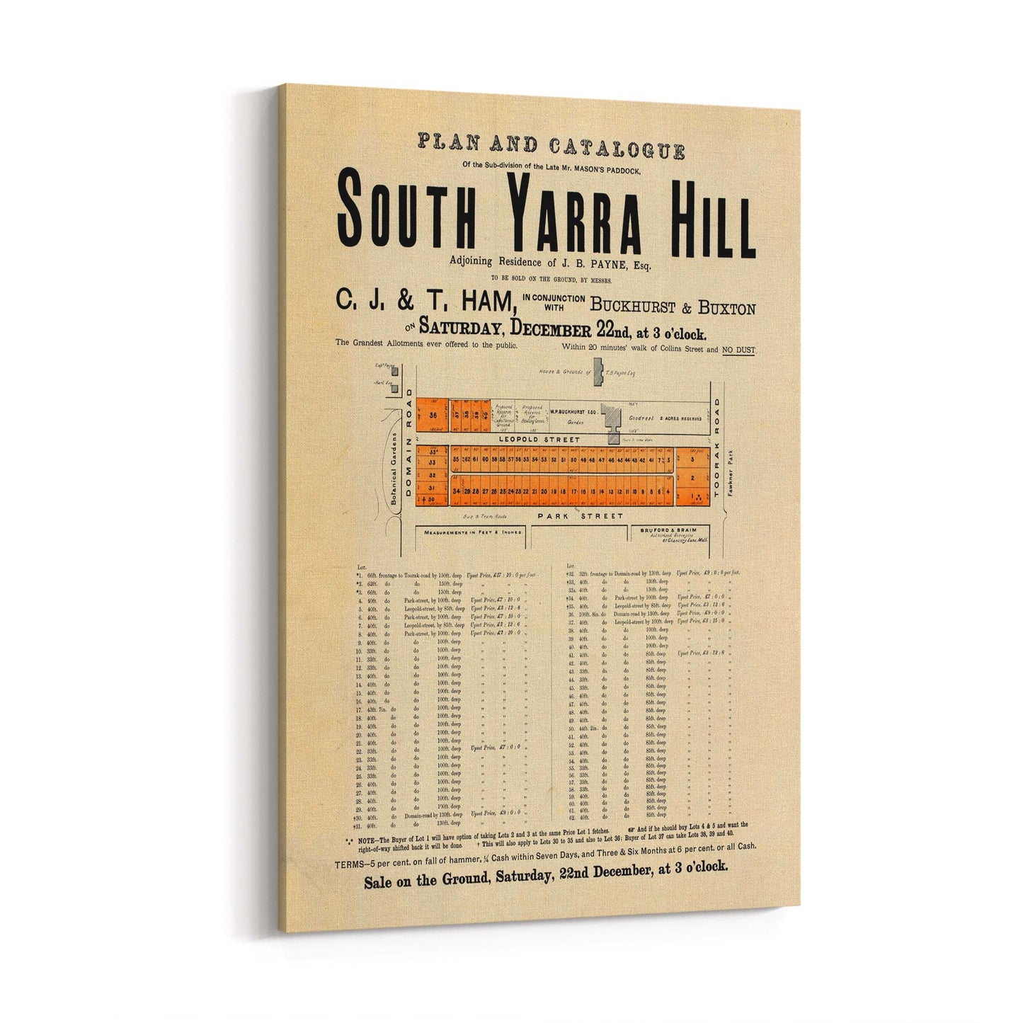 South Yarra Melbourne Vintage Real Estate Advert Art - The Affordable Art Company