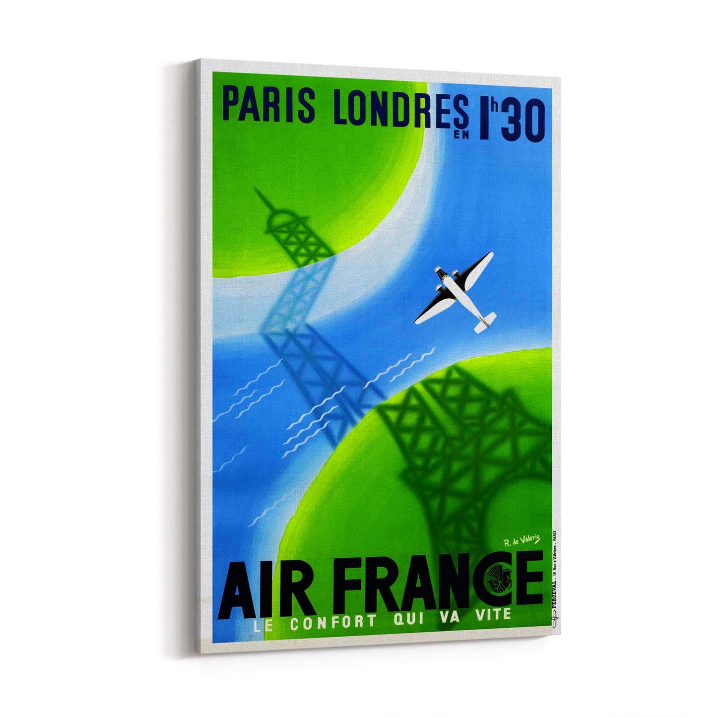 Air France - Paris to London Vintage Advert Wall Art - The Affordable Art Company