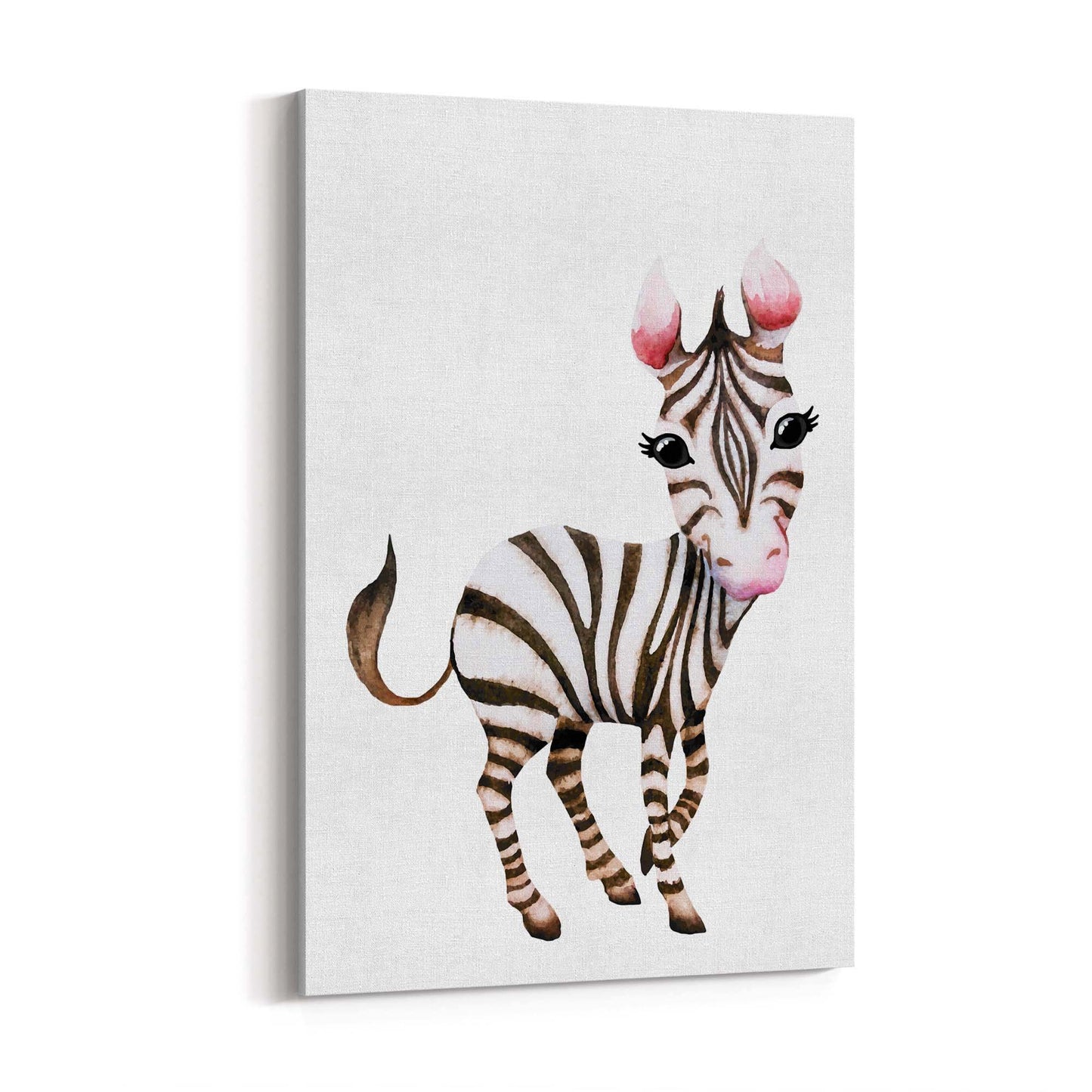 Cartoon Zebra Cute Nursery Baby Animal Art #1 - The Affordable Art Company