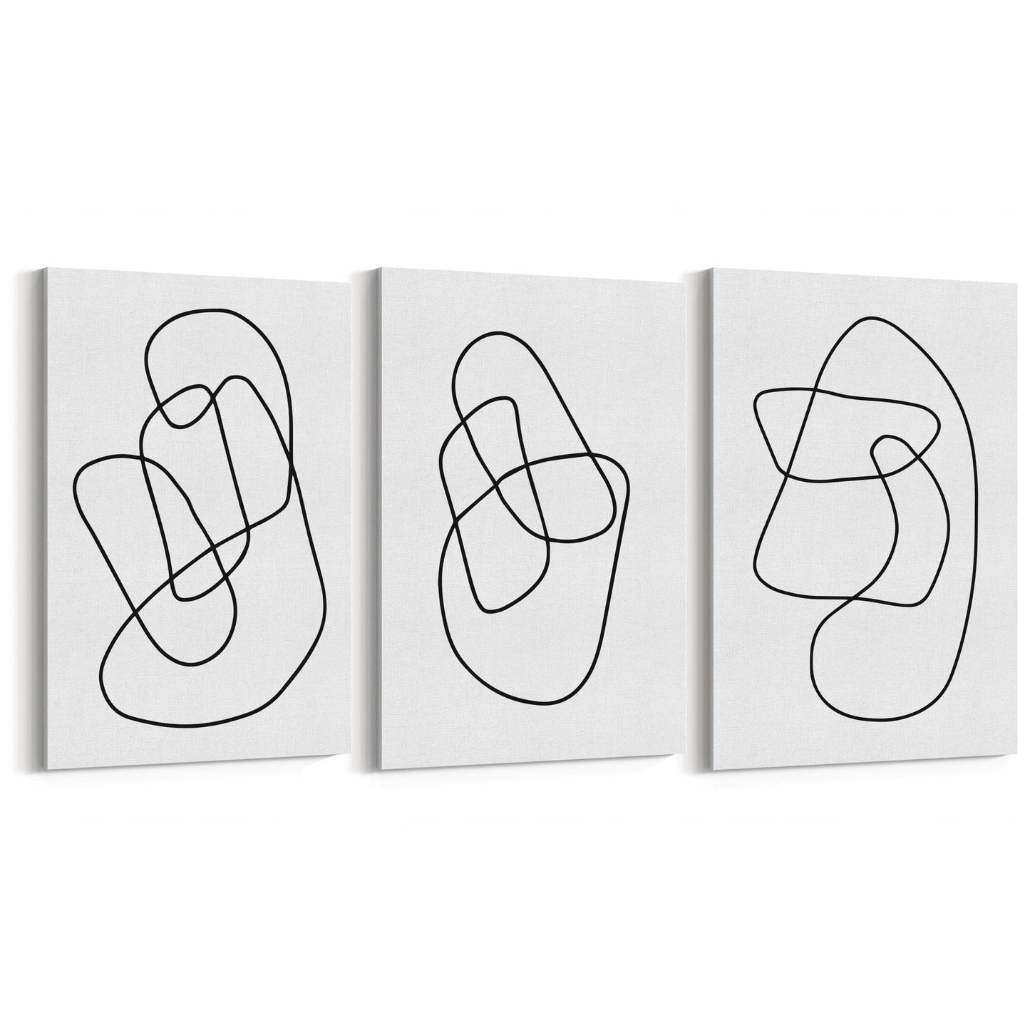 Set of Abstract Line Drawing Minimal Shape Wall Art #1 - The Affordable Art Company