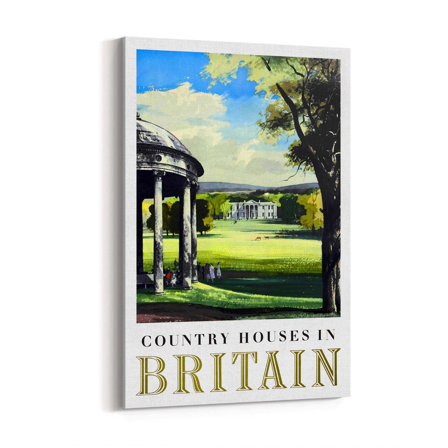 Country Houses In Britain Vintage Travel Advert Wall Art - The Affordable Art Company
