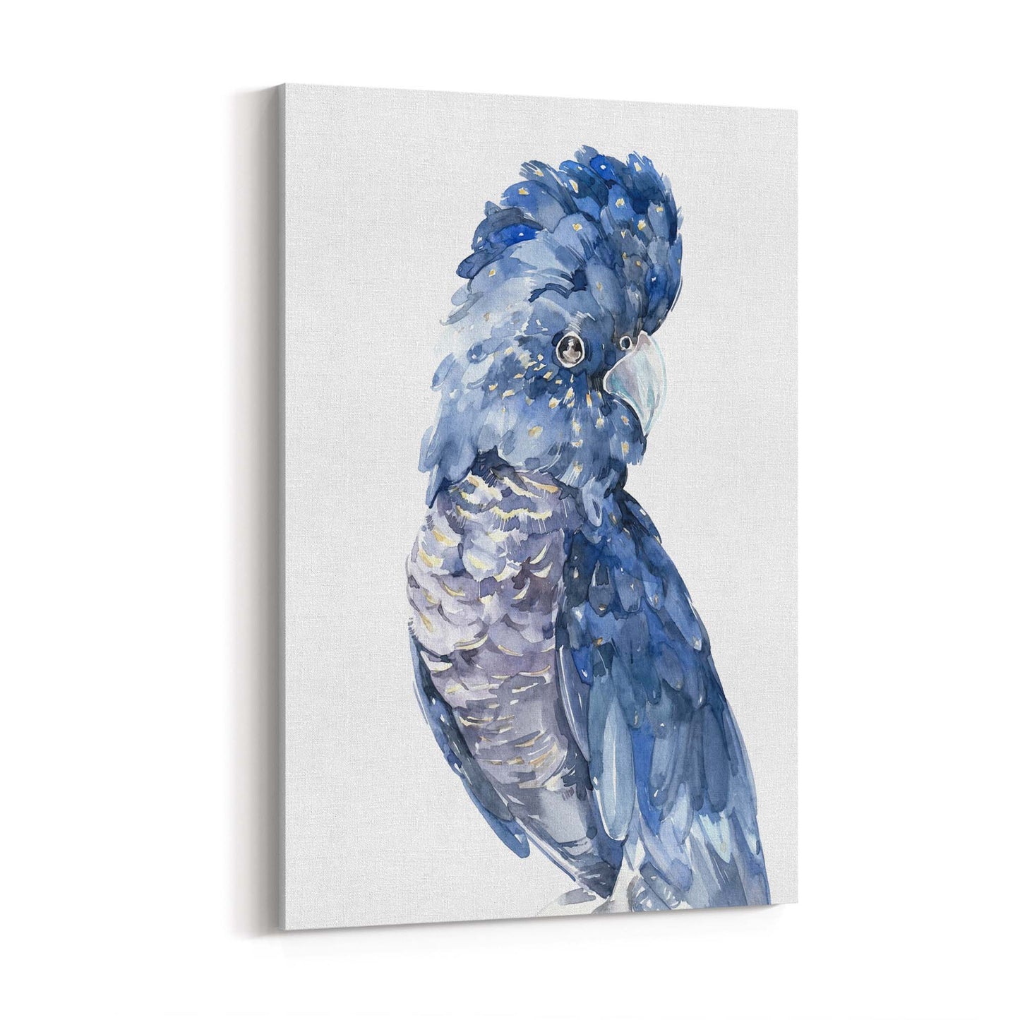 Blue Cockatoo Watercolour Painting Bird Wall Art #1 - The Affordable Art Company