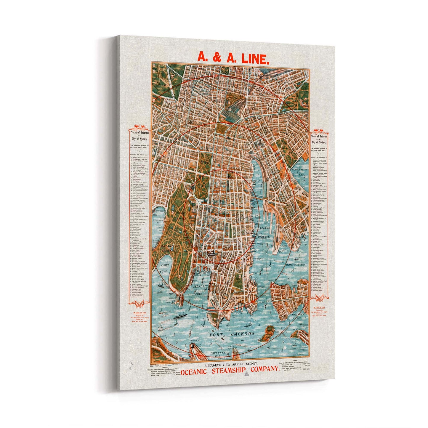 Sydney Vintage Map Australian Old Wall Art #3 - The Affordable Art Company