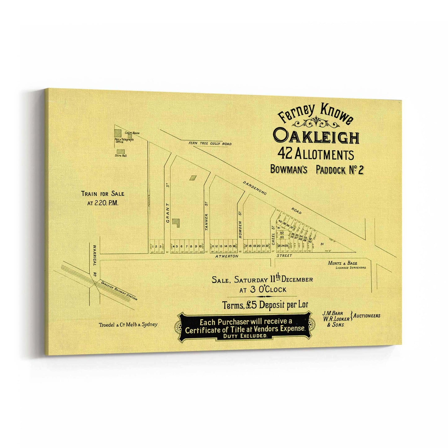 Oakleigh Melbourne Vintage Real Estate Advert Art #1 - The Affordable Art Company