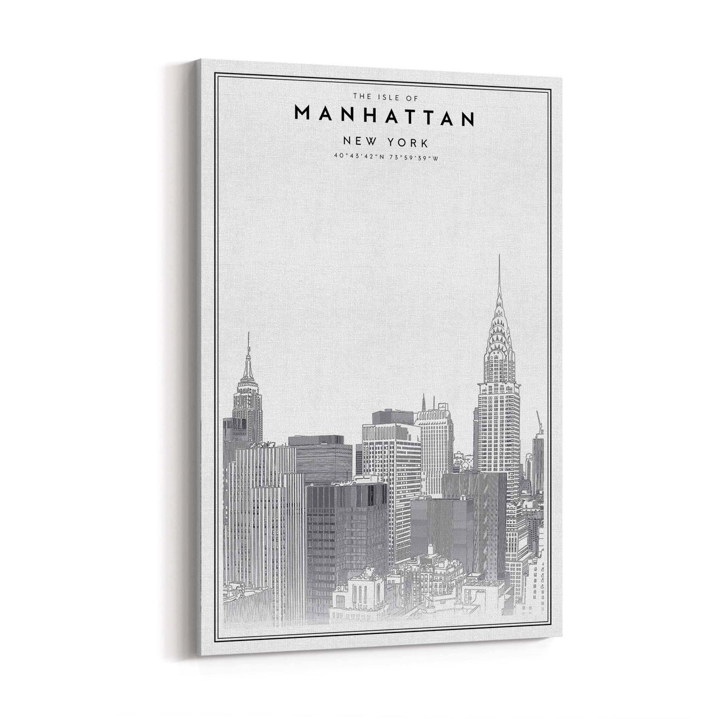 Minimal Manhattan Skyline New York Wall Art - The Affordable Art Company