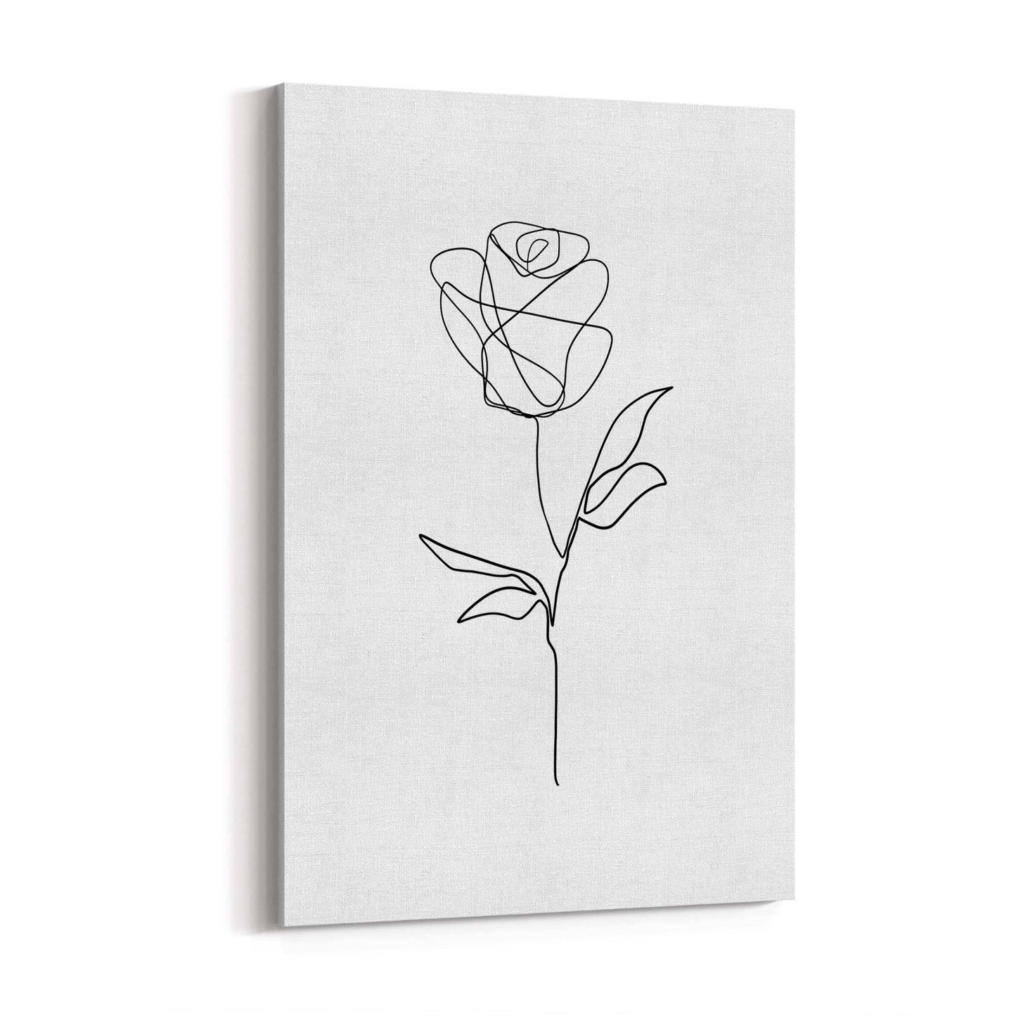 Minimal Line Flower Drawing Wall Art #2 - The Affordable Art Company