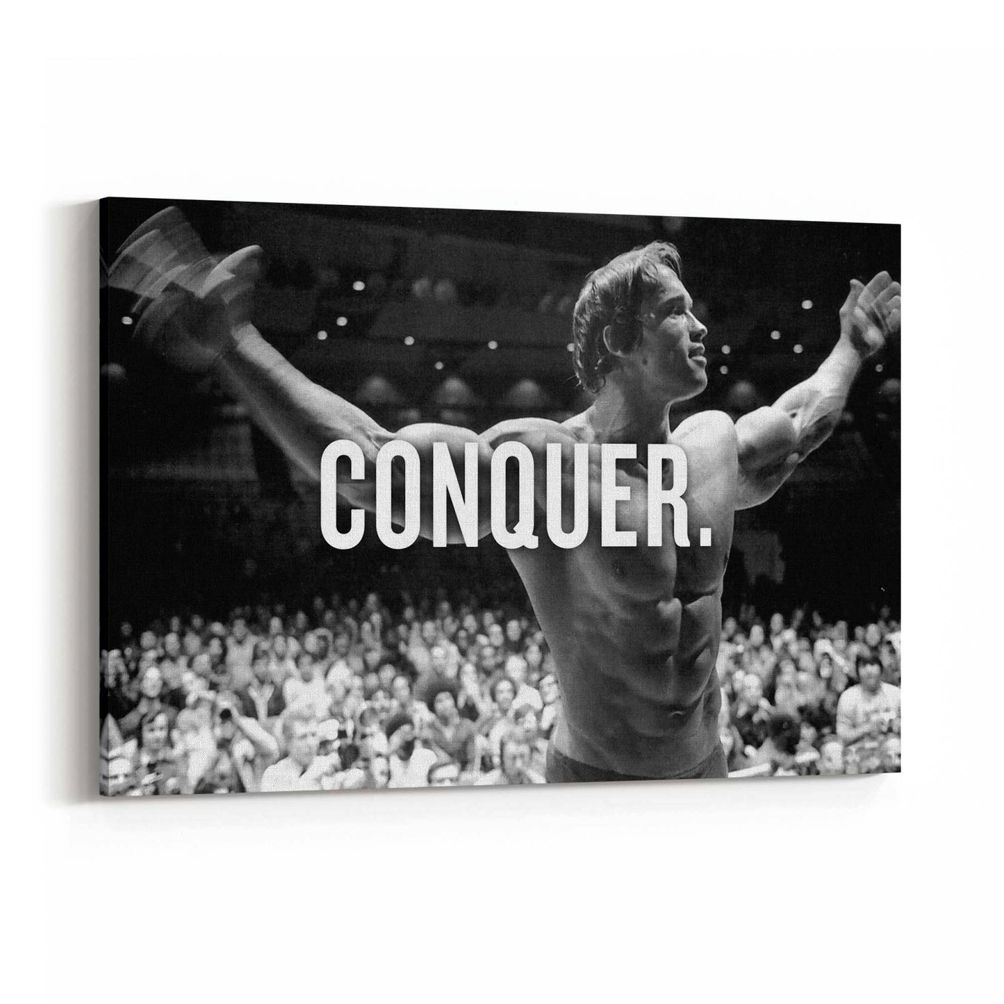 Arnold "Conquer" Fitness Gym Motivational Wall Art - The Affordable Art Company