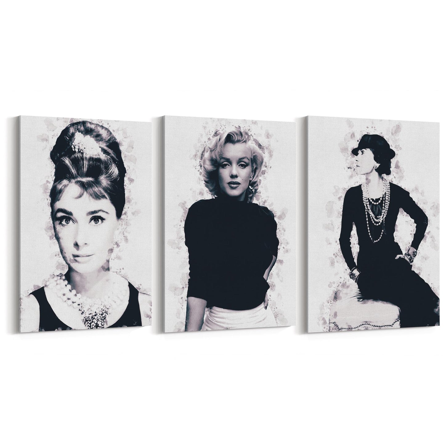 Set of Fashion Icons Ink Style Minimal Wall Art #1 - The Affordable Art Company