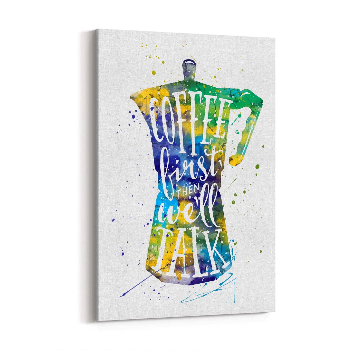 "Coffee First" Cafe Kitchen Quote Artwork Wall Art - The Affordable Art Company